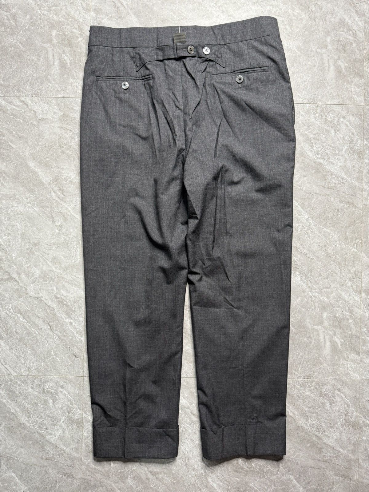 Thom Browne Thom Browne Grey Band Back Strap Cropped Pants Size US 30 / EU 46 - 2 Thumbnail