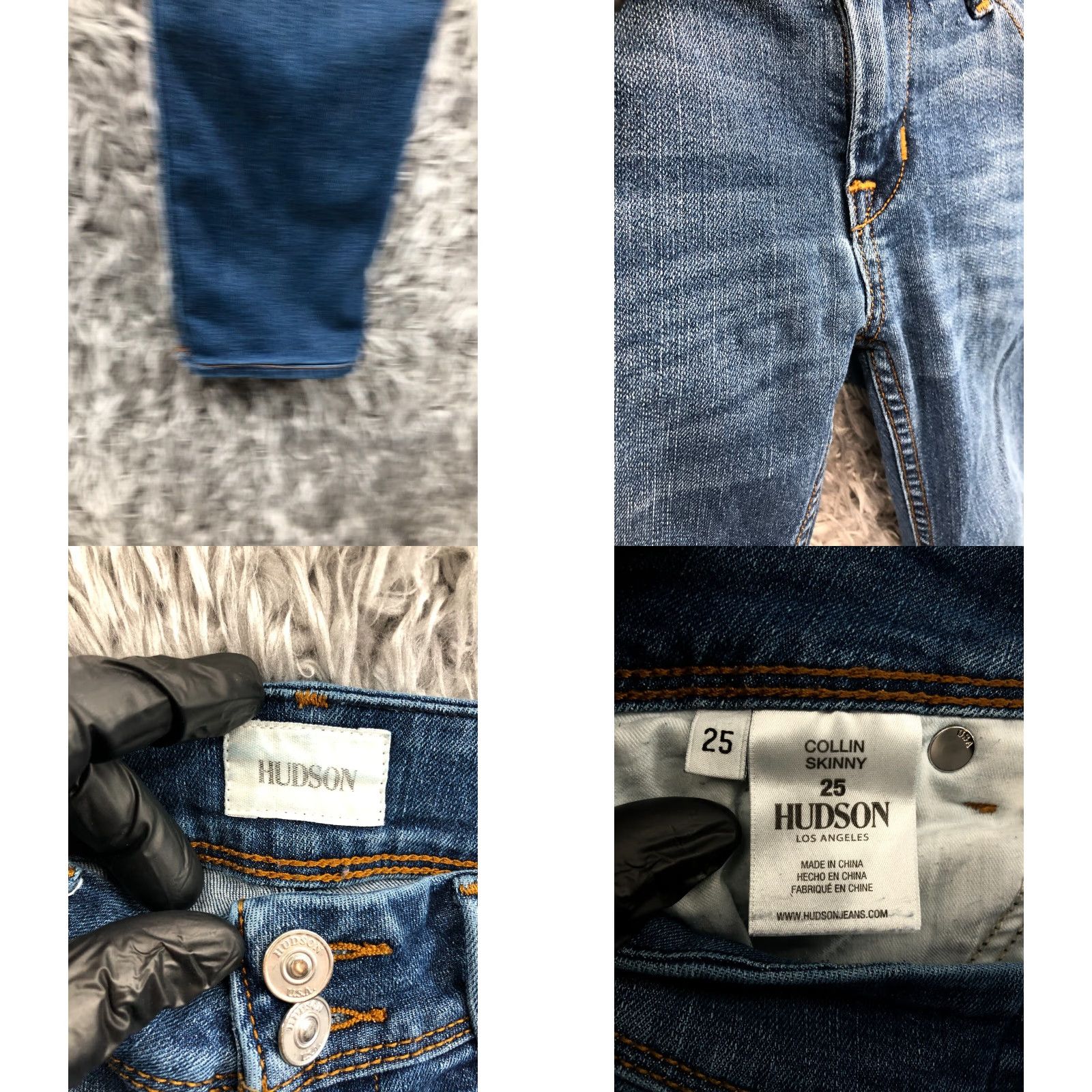 Hudson Hudson Collin Skinny Jeans Womens Medium Wash Blue Size 25 Regular Slim Fit 5-Pocket Denim Jeans Size 42" / US 20 - 8 Thumbnail