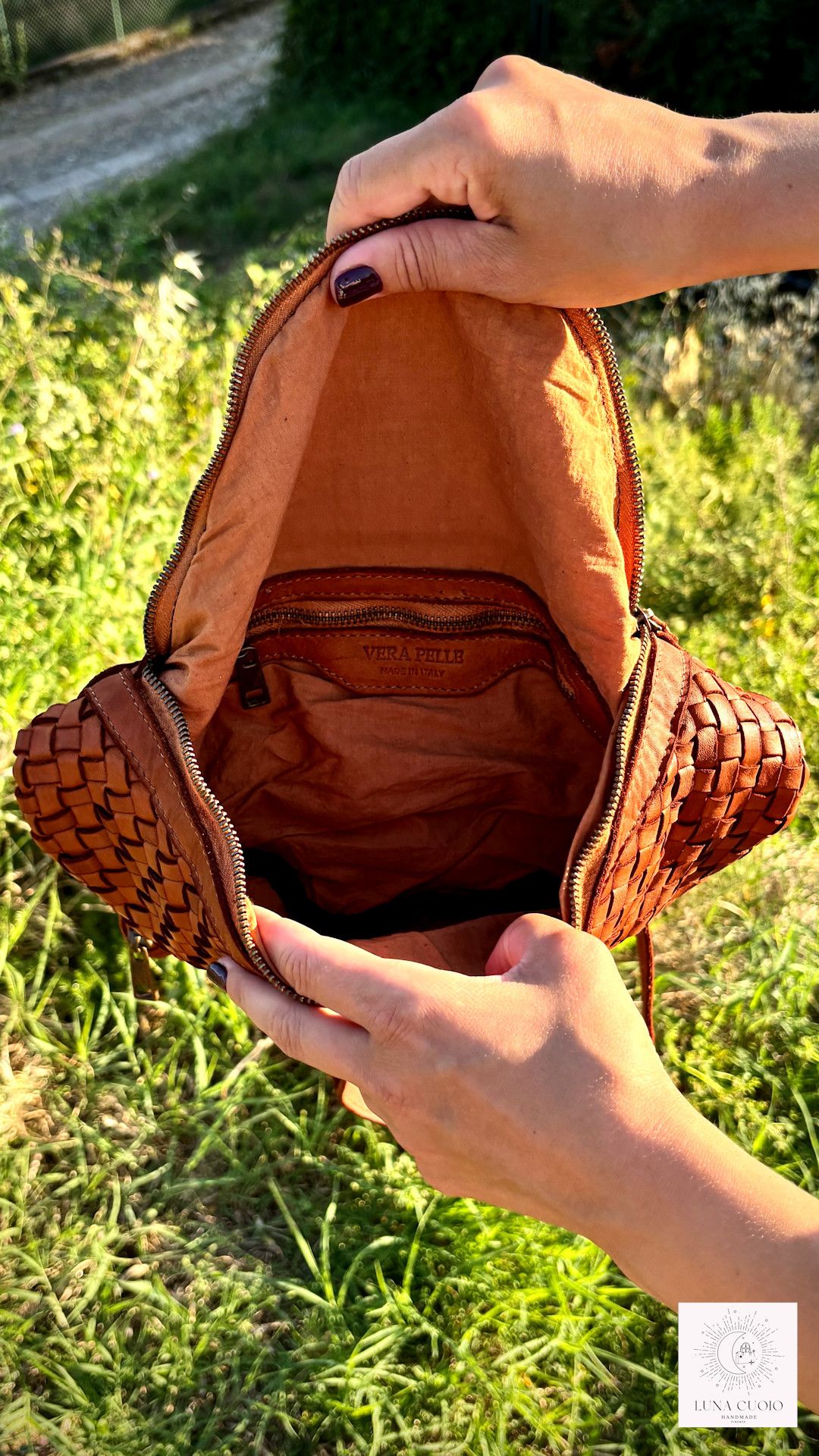 Vera Pelle Handmade Leather Bag Brown For Woman From Florence Size ONE SIZE - 8 Thumbnail