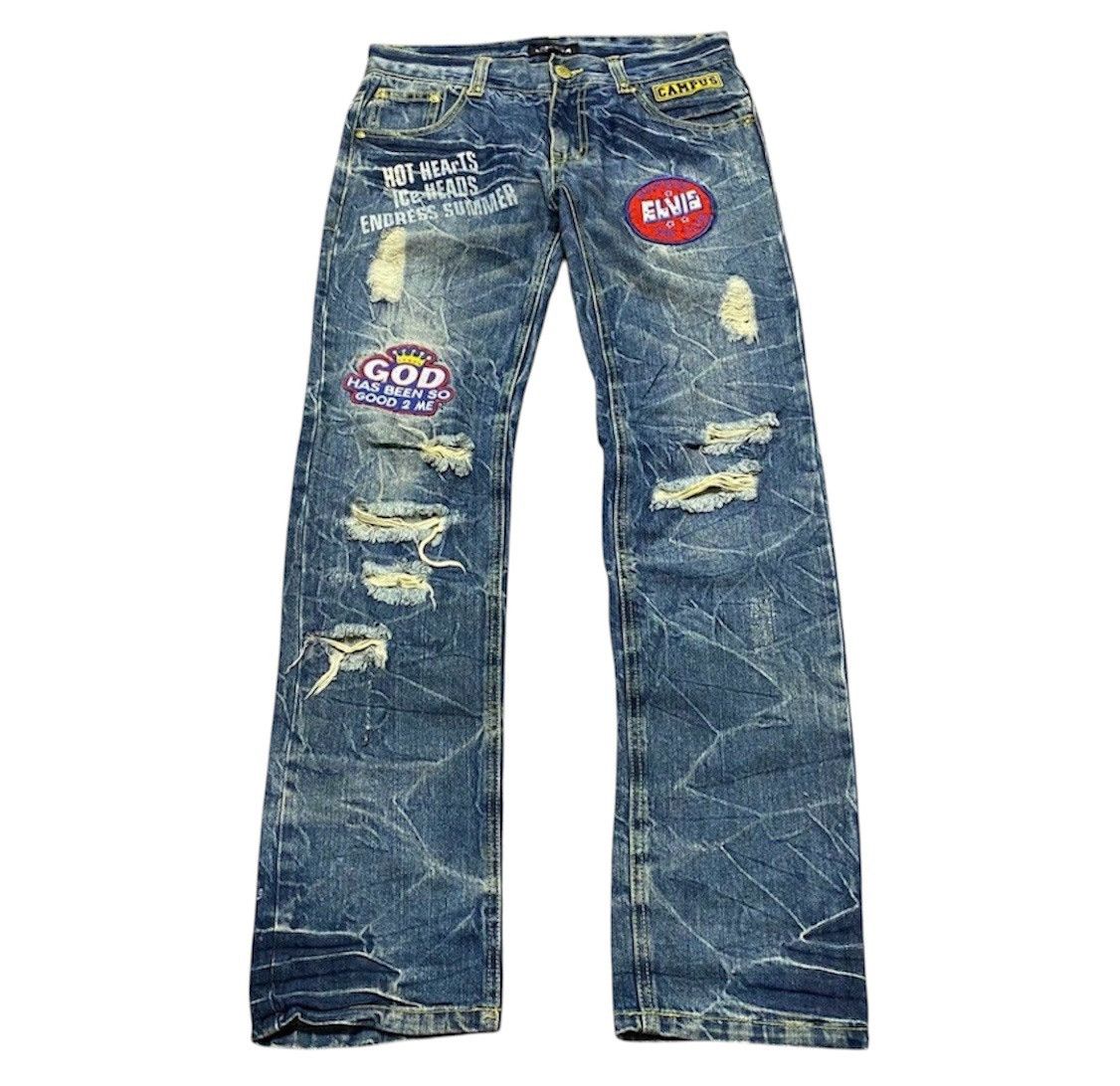 Isamu Katayama Backlash Japanese Brand—Lowbox distressed Jeans Size US 33 - 1 Thumbnail