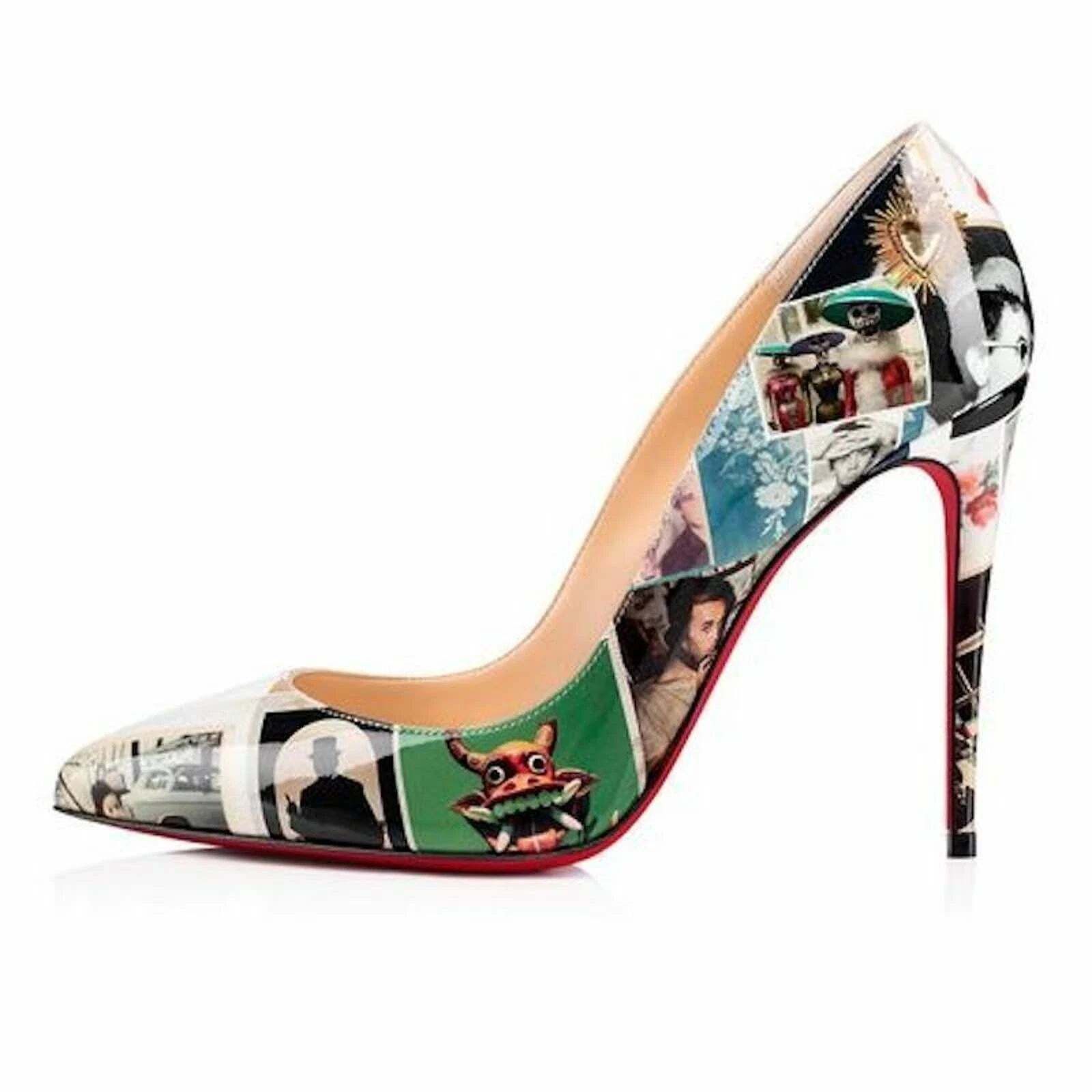 Christian Louboutin Christian Louboutin Pigalle Follies 100 Patent Collage Size US 7.5 / IT 37.5 - 3 Thumbnail