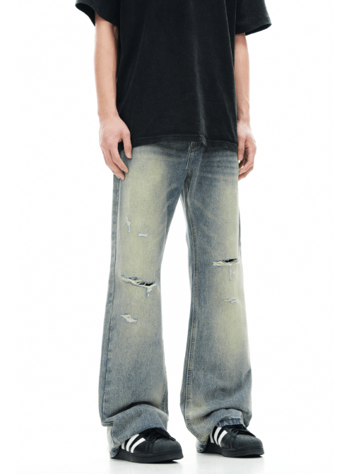 Japanese Brand × Jean American men's washed straight ripped jeans y2k Size US 32 / EU 48 - 2 Thumbnail