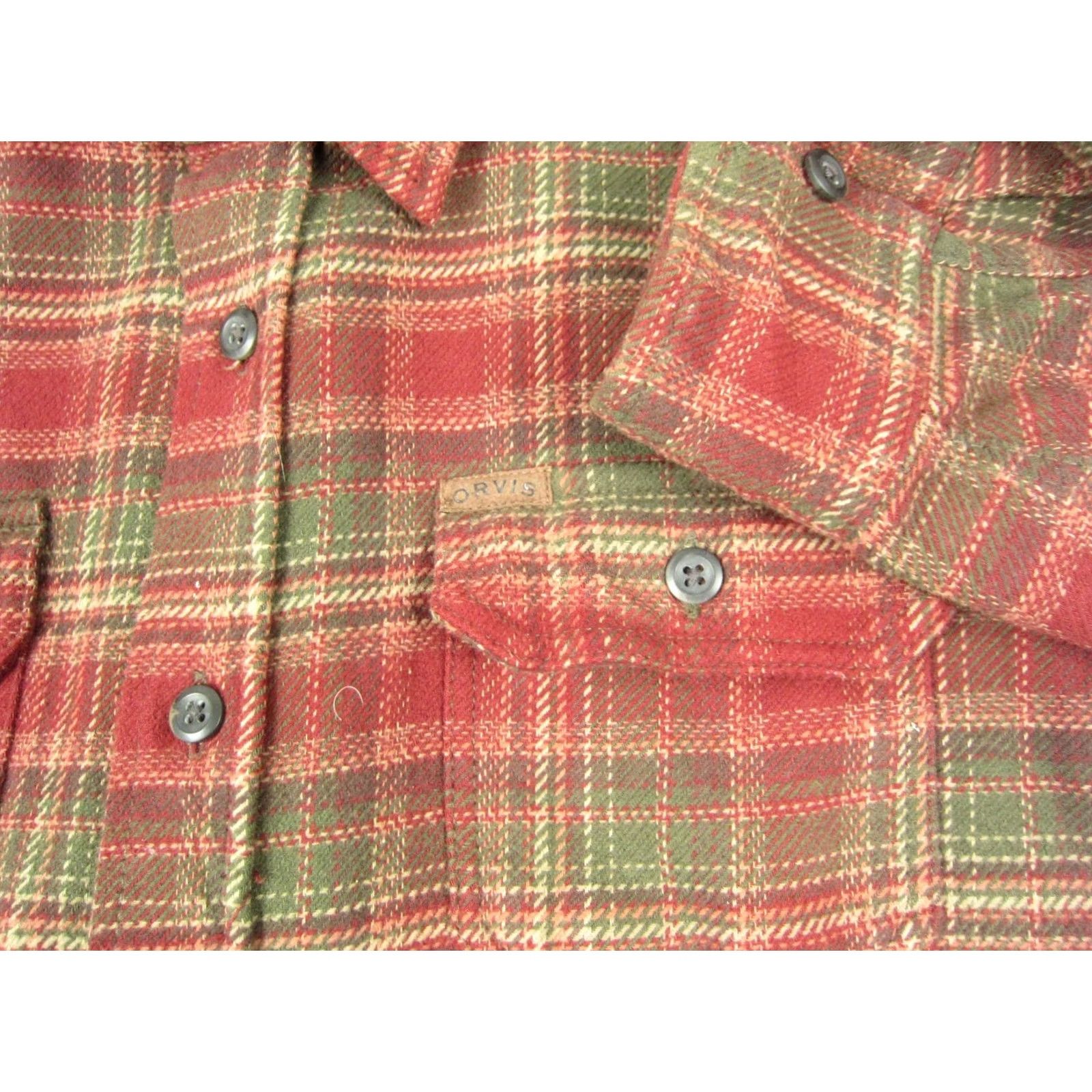 Orvis Orvis Shirt XL Red Plaid Flannel Button-Up Long Sleeve Regular Fit Mens XL Size US XL / EU 56 / 4 - 5 Thumbnail