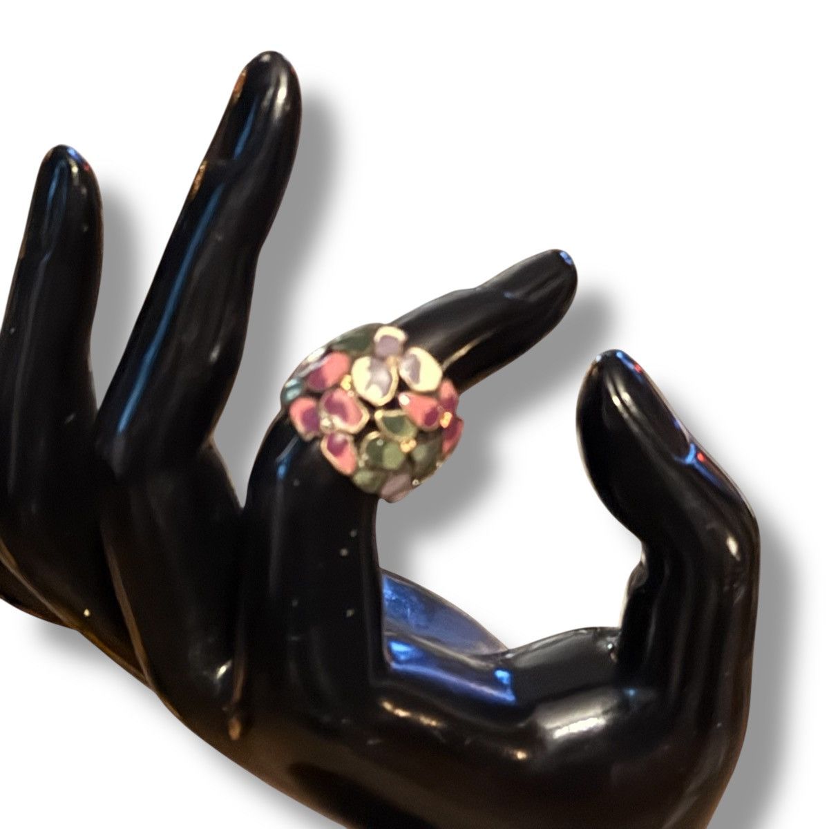 Other Wide multicolor enamel floral ring Size ONE SIZE - 4 Thumbnail