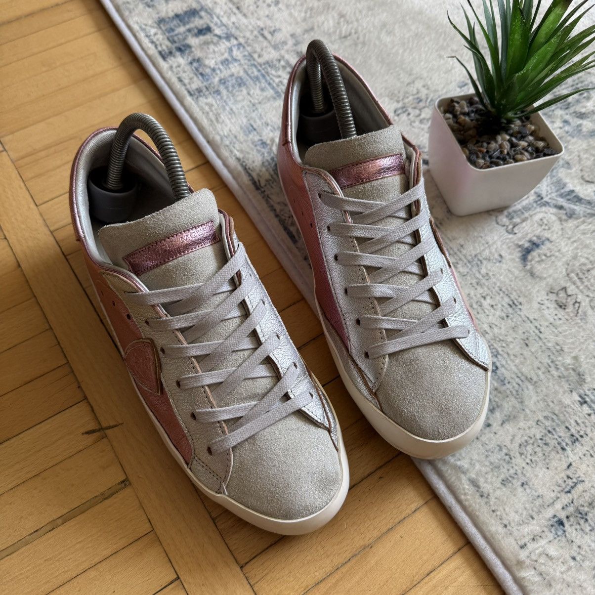 Philippe Model 📌 Philippe Model Pink Tennis Low Top Leather Sneakers 39 Size US 9 / IT 39 - 2 Thumbnail