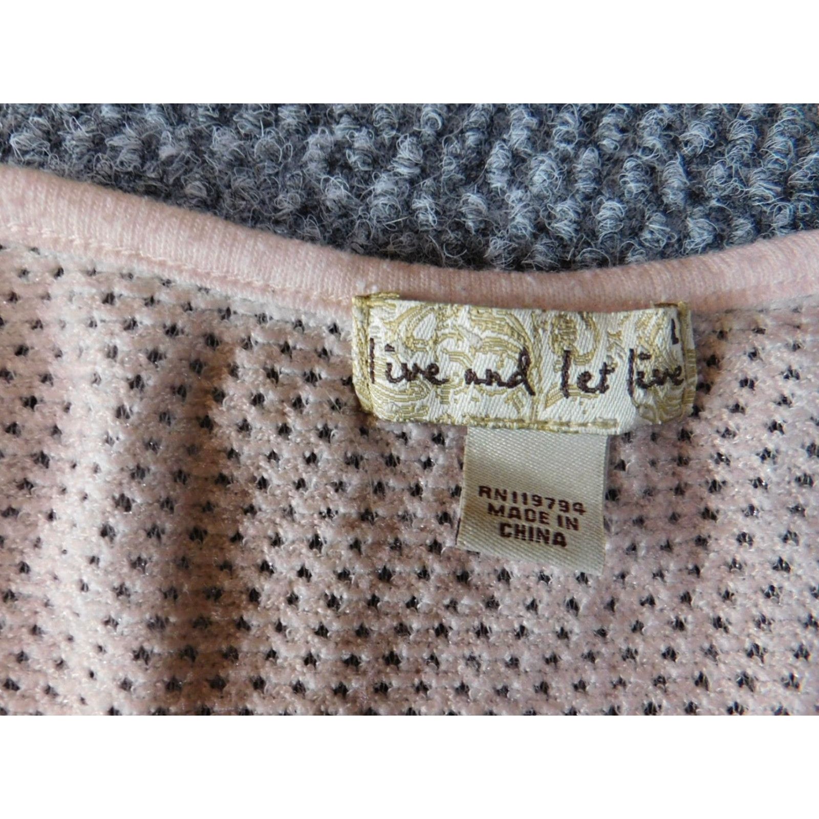 Vintage Live And Let Live Blouse Women L Pink Striped Floral Knit Polyester Spandex Crew Neck Long Sleeve Casual Stretch Vintage No Size L / US 10 / IT 46 - 7 Thumbnail