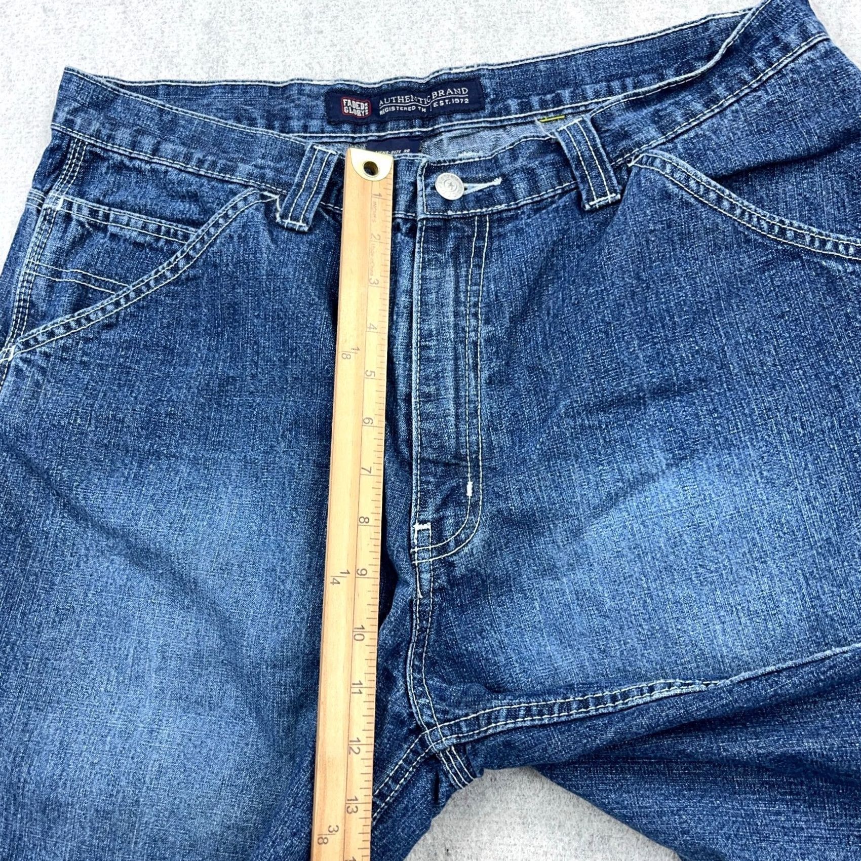 Faded Glory Vintage Faded Glory Shorts Men 36 Denim Bermuda 5-Pocket Relaxed Baggy 90s Hip Hop Grunge Rockabilly Blue Cotton Shirt Shoes Not Included Size US 36 / EU 52 - 6 Thumbnail