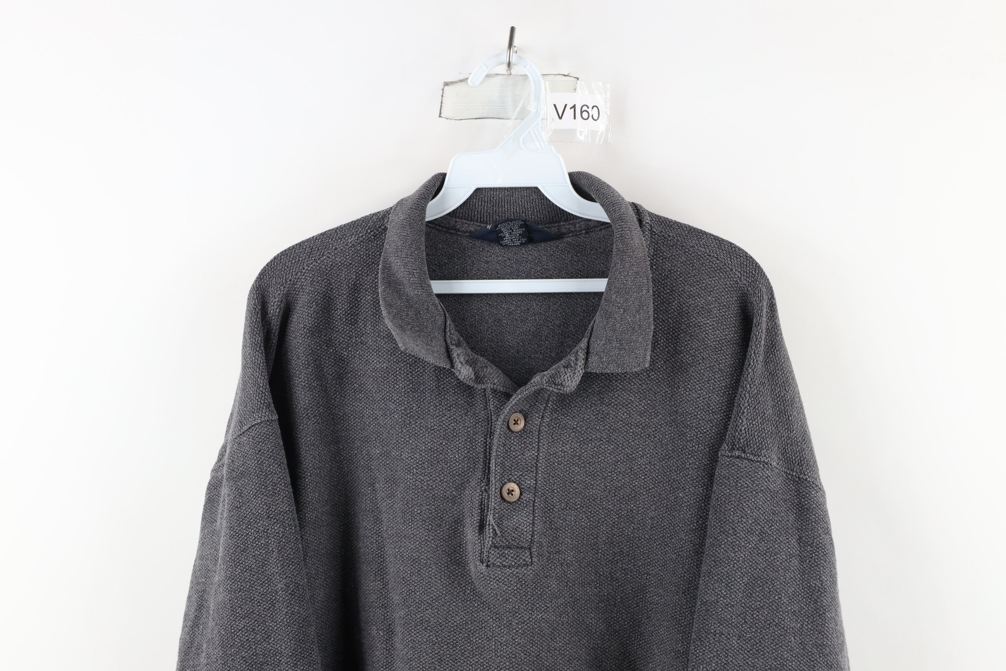 Lands' End × Vintage Vintage 90s Lands End Knit Boxy Fit Long Sleeve Polo USA Size US L / EU 52-54 / 3 - 2 Thumbnail
