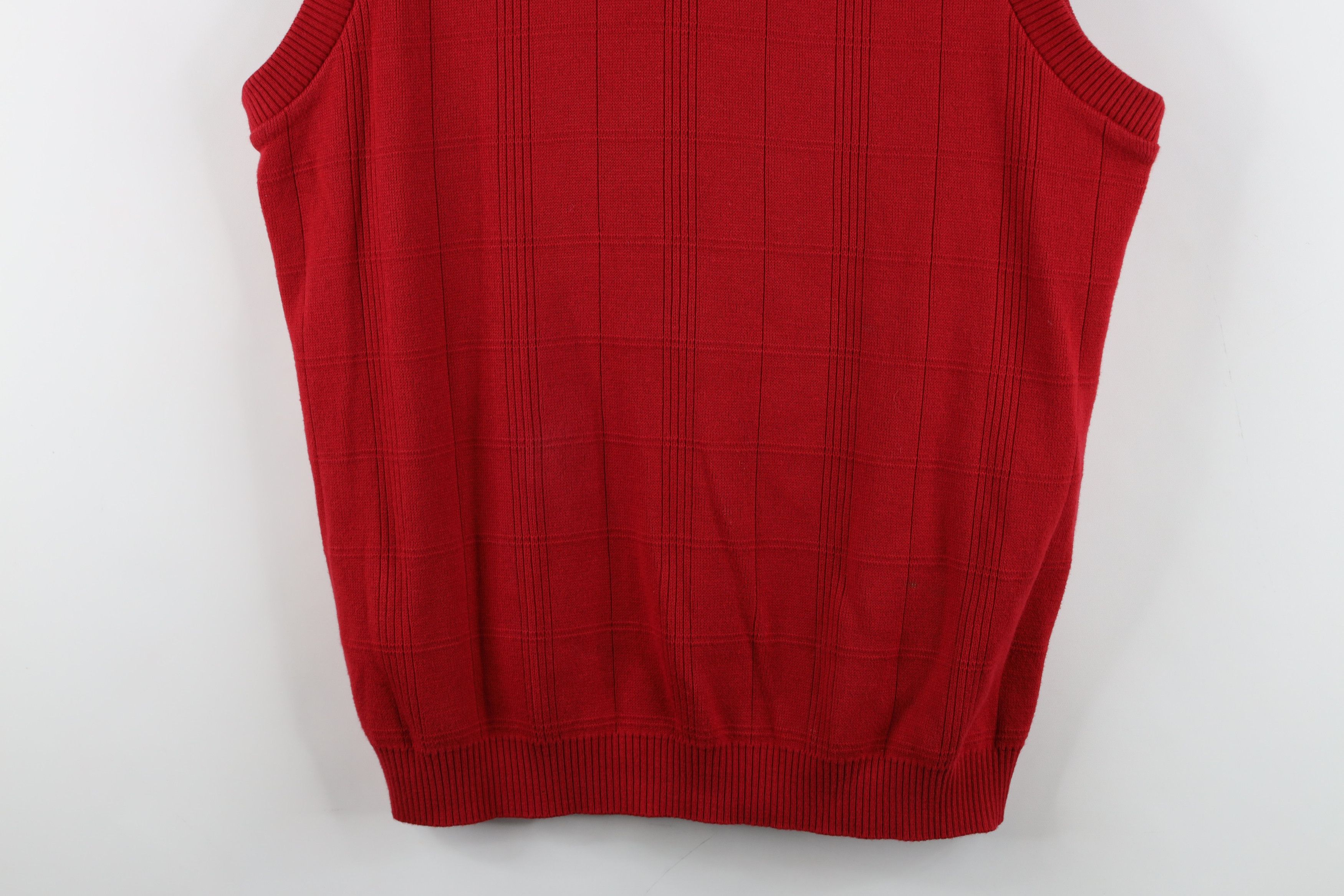 Vintage Vintage 90s Streetwear Checkered Knit Sweater Vest Red Size US M / EU 48-50 / 2 - 3 Thumbnail