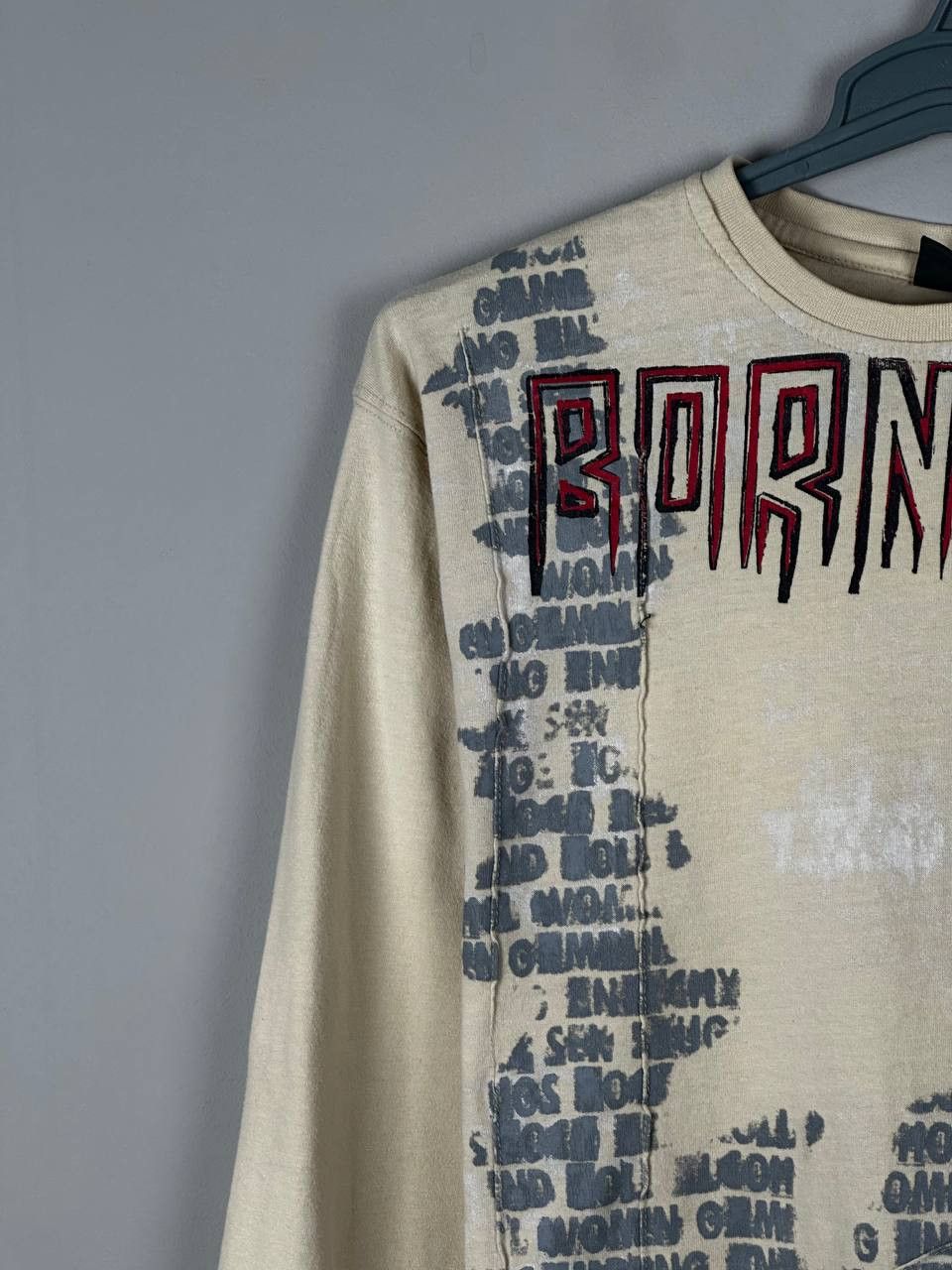 Japanese Brand Vintage Avant Garde Grunge Born To Sin T shirt Size US L / EU 52-54 / 3 - 7 Thumbnail