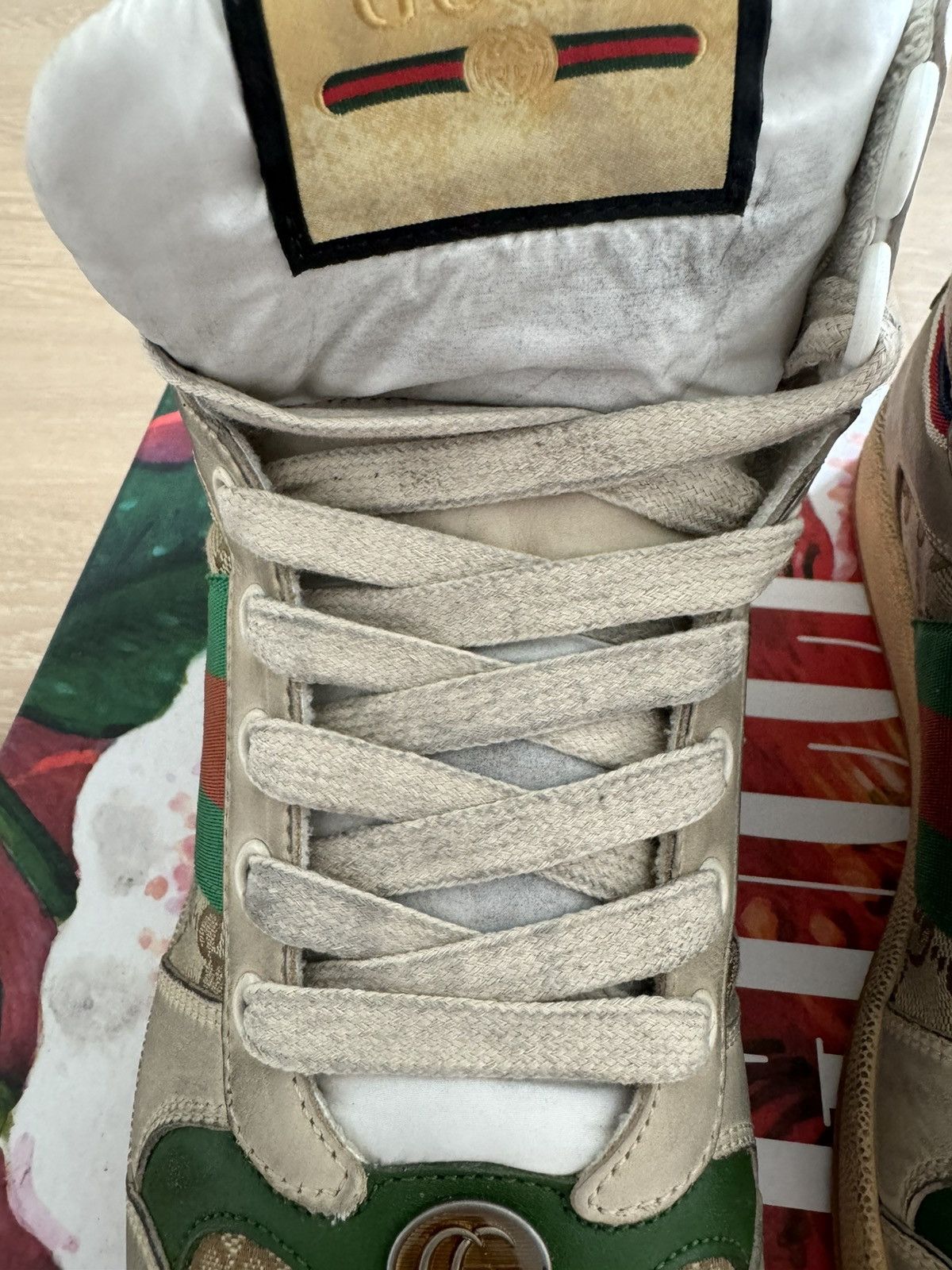Gucci Gucci Men’s Screener GG High-Top Sneakers Size US 7.5 / EU 40-41 - 12 Thumbnail