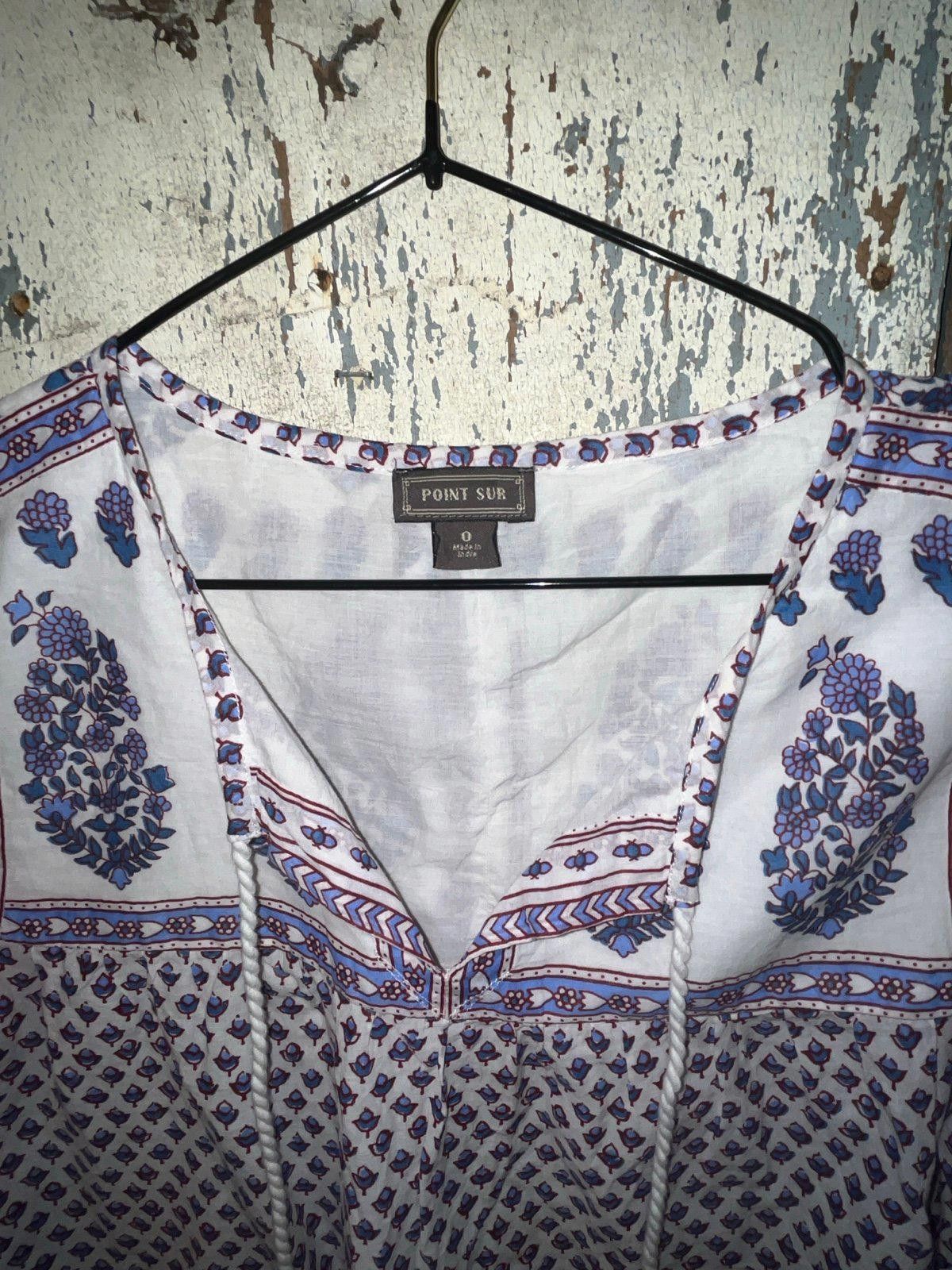 Designer Point Sur womens Boho top size 0 XS Cotton Popover blouse Size XS / US 0-2 / IT 36-38 - 5 Thumbnail