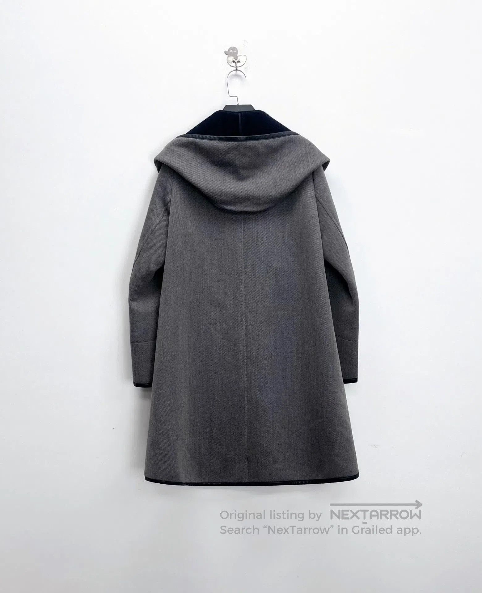 Other hermes gray wool and leather long coat. Size M / US 6-8 / IT 42-44 - 2 Thumbnail