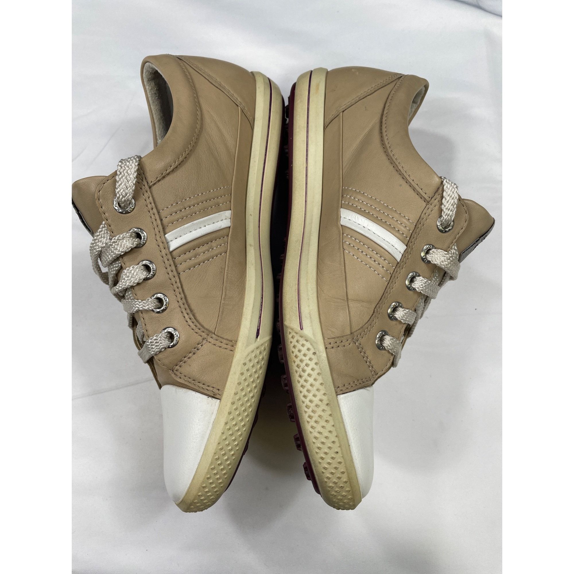 Ecco Ecco SKU 7472 Womens Beige Leather Sneakers Size 38 Size US 8 / IT 38 - 2 Thumbnail