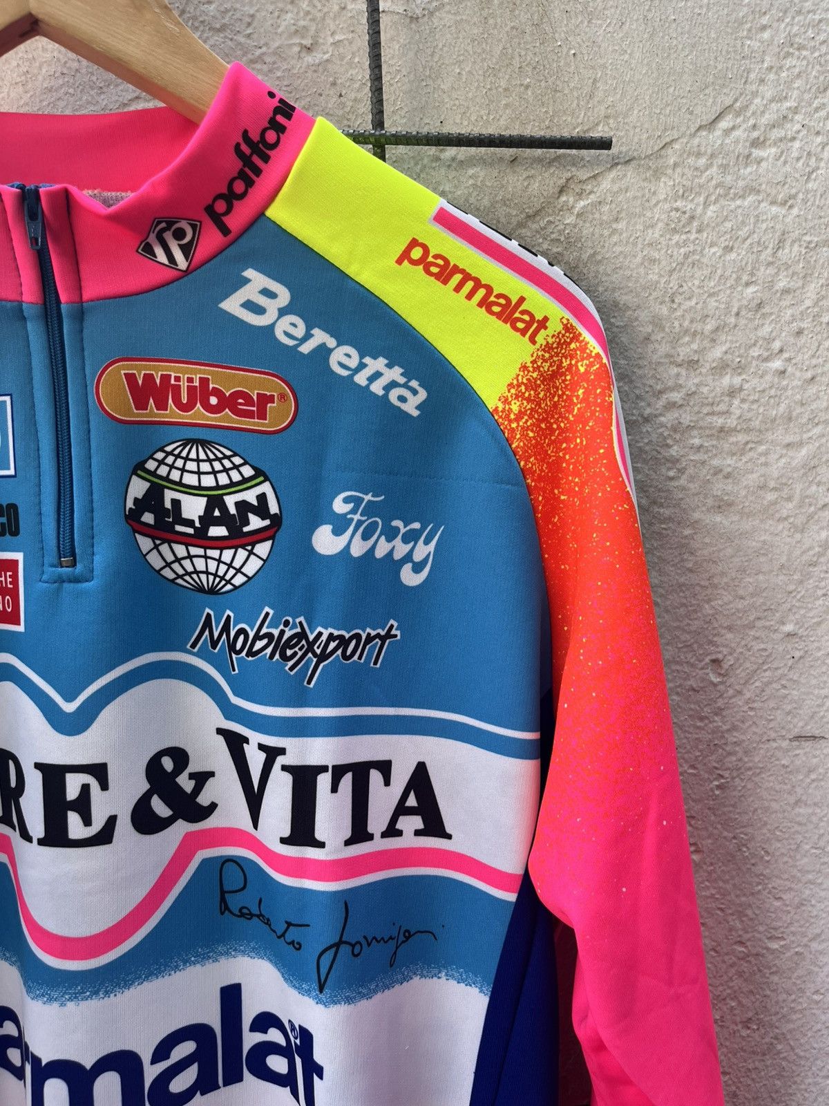 Vintage Nalini vintage cycling jersey Amore Vita Team Farini Size US XXL / EU 58 / 5 - 5 Thumbnail