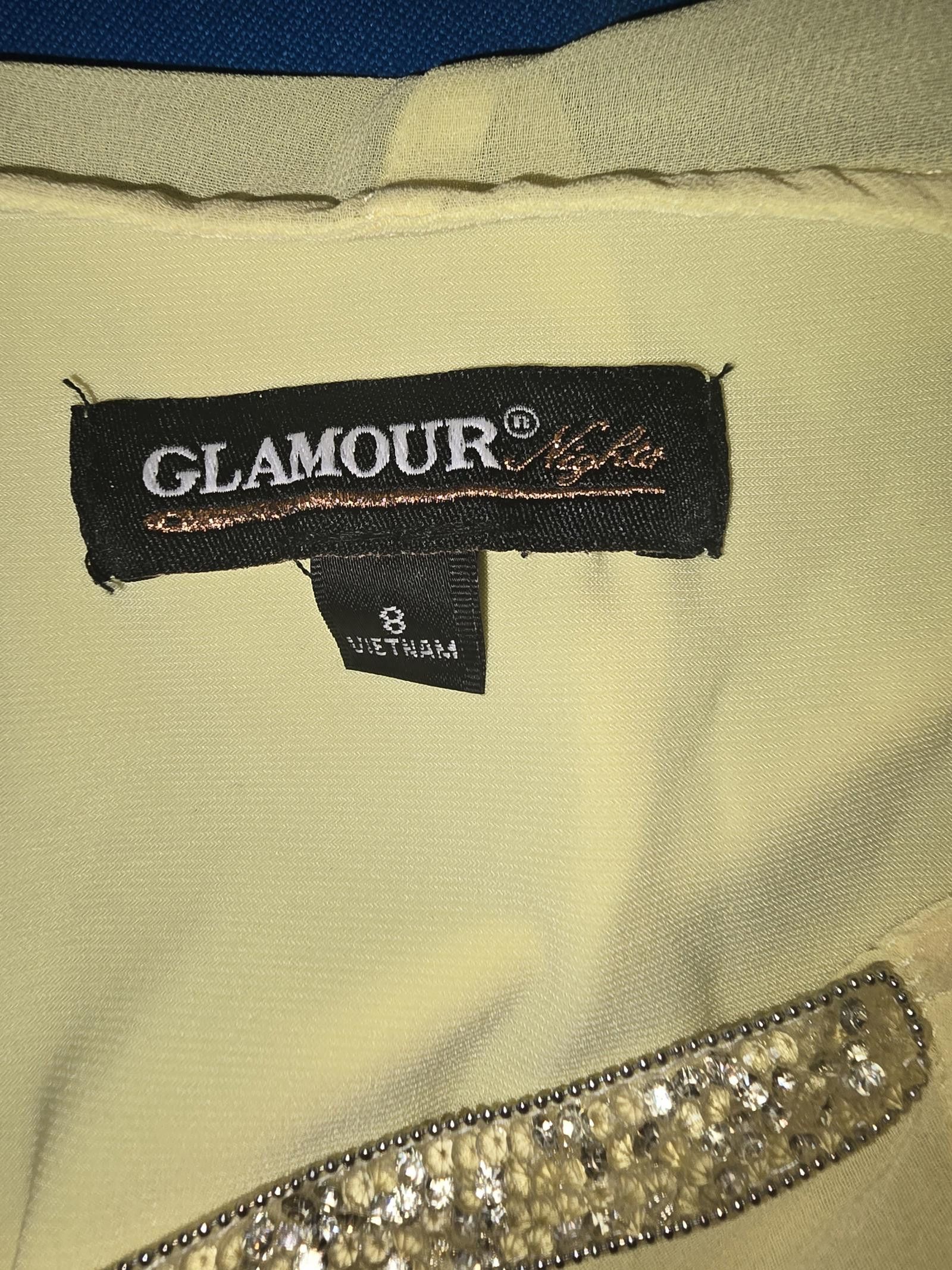 Designer Glamour Lights Elegant Yellow Maxi Dress - Size 8 Size M / US 6-8 / IT 42-44 - 3 Thumbnail