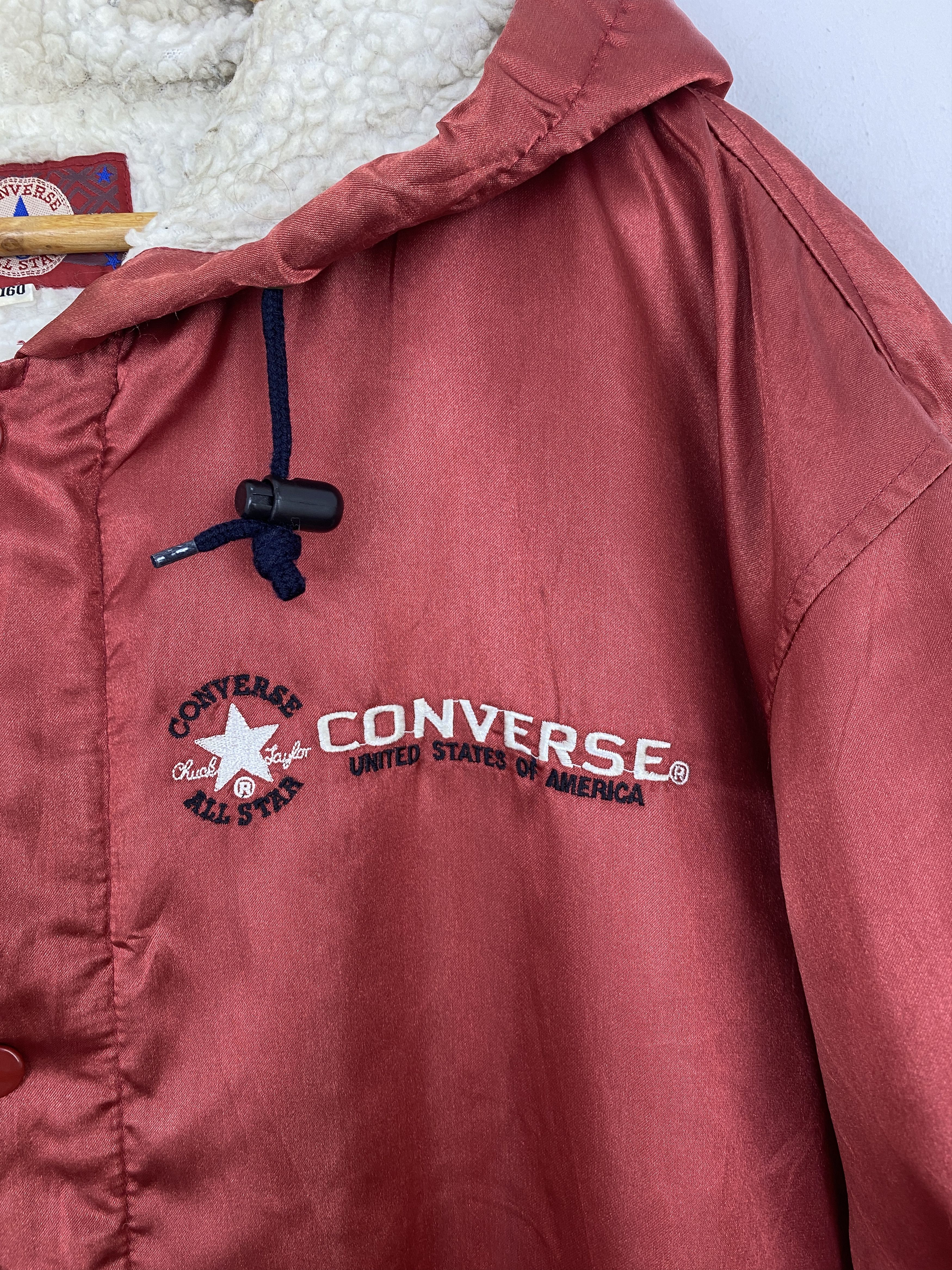 Converse Vintage Converse All Star Big Logo Sherpa Long Jacket J1930 Size US XL / EU 56 / 4 - 8 Thumbnail