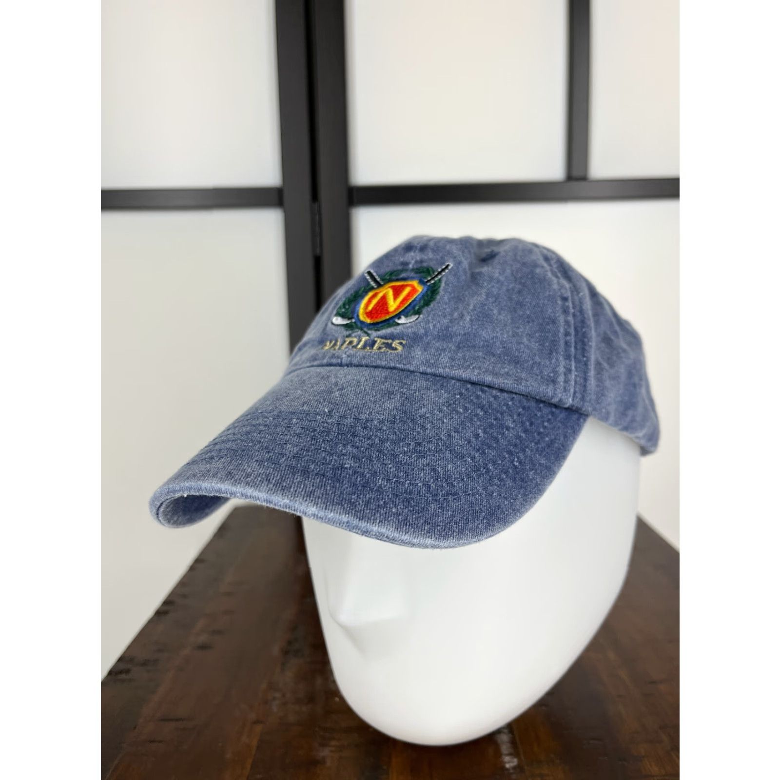 Denime VINTAGE Naples Golf Hat Cap Strap Back Adult One Size Blue Denim Bistiartibe Headwear Size ONE SIZE - 4 Thumbnail