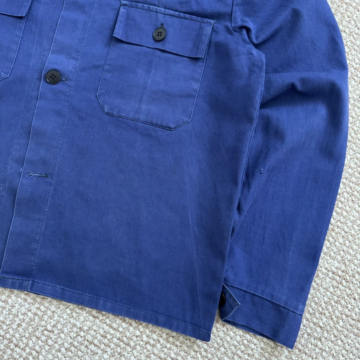 Le Laboureur 80s French Sanfor Vintage Blue Faded Cotton Works Jacket Size US M / EU 48-50 / 2 - 8 Thumbnail