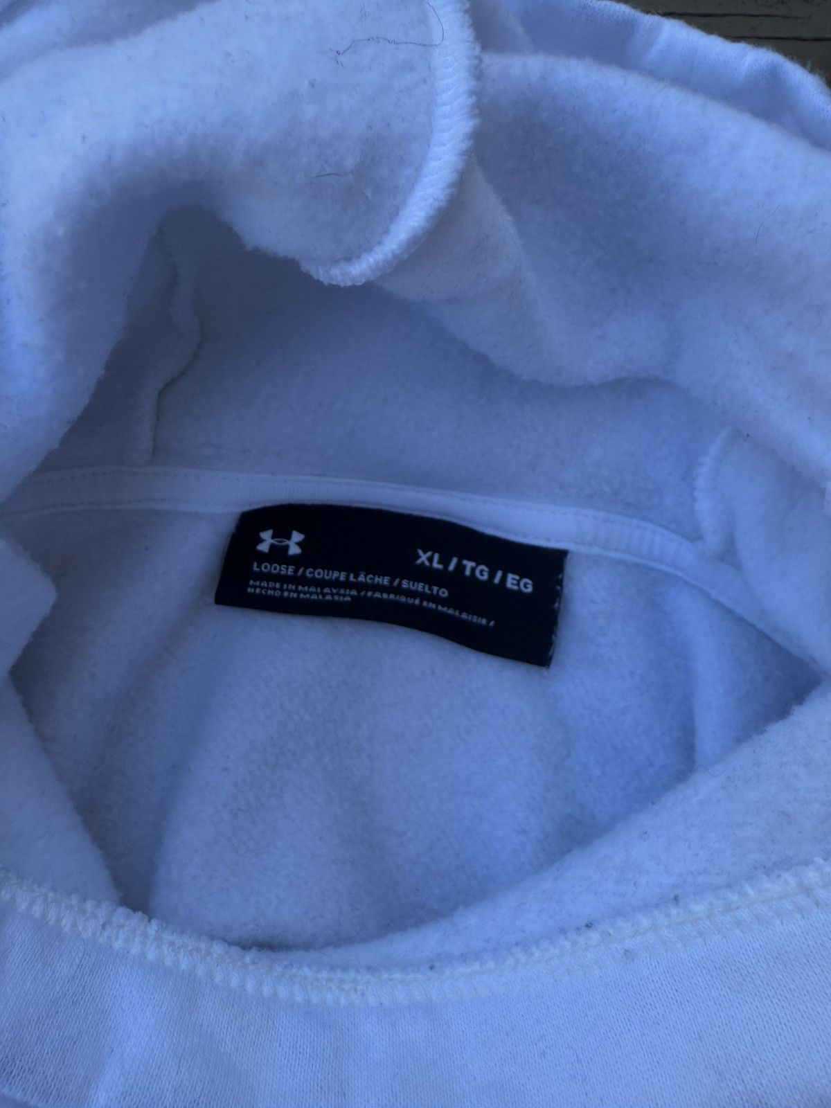 Under Armour Under Armour Loose Fit Cowl Neck Logo Hoodie White Silver Size XL / US 12-14 / IT 48-50 - 9 Thumbnail