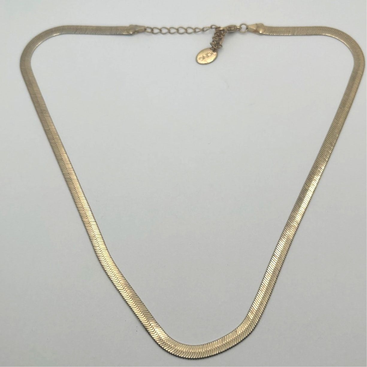 Other Vintage Gold Flat Herringbone Icing Chain Necklace (SIZE) Size ONE SIZE - 4 Thumbnail