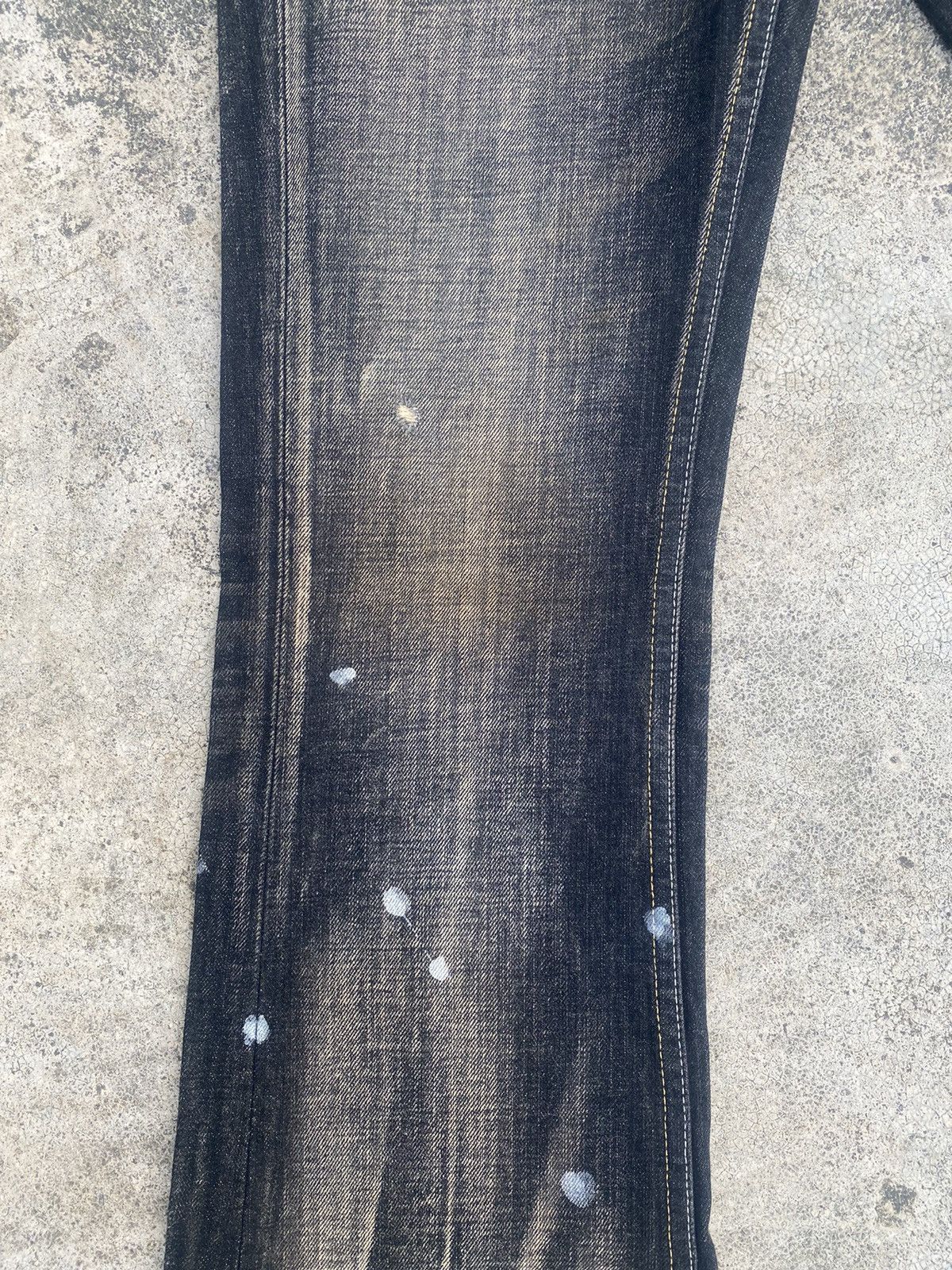 If Six Was Nine × Japanese Brand Flare Jeans Varosh Honeycomb Mud Painted Bootcut Size US 32 / EU 48 - 6 Thumbnail