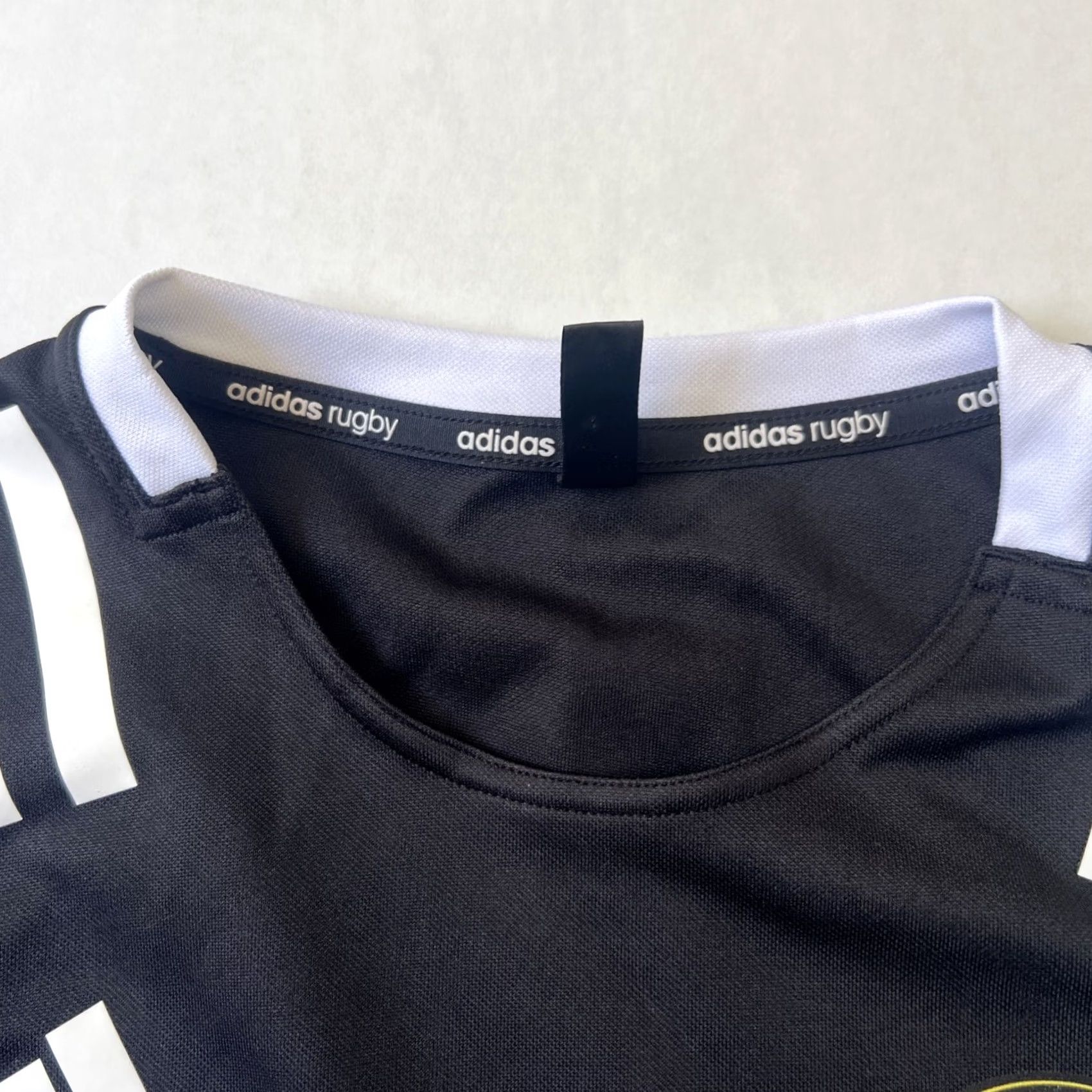 Adidas VINTAGE Adidas Polo Shirt Ladies Black Large Rugby Club Logo Limited Edition Double-Sided Size L / US 10 / IT 46 - 6 Thumbnail