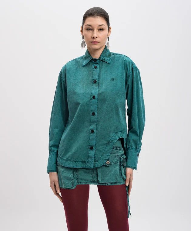 The Attico o1mle0426 Button Shirt in Green Size XS / US 0-2 / IT 36-38 - 3 Thumbnail