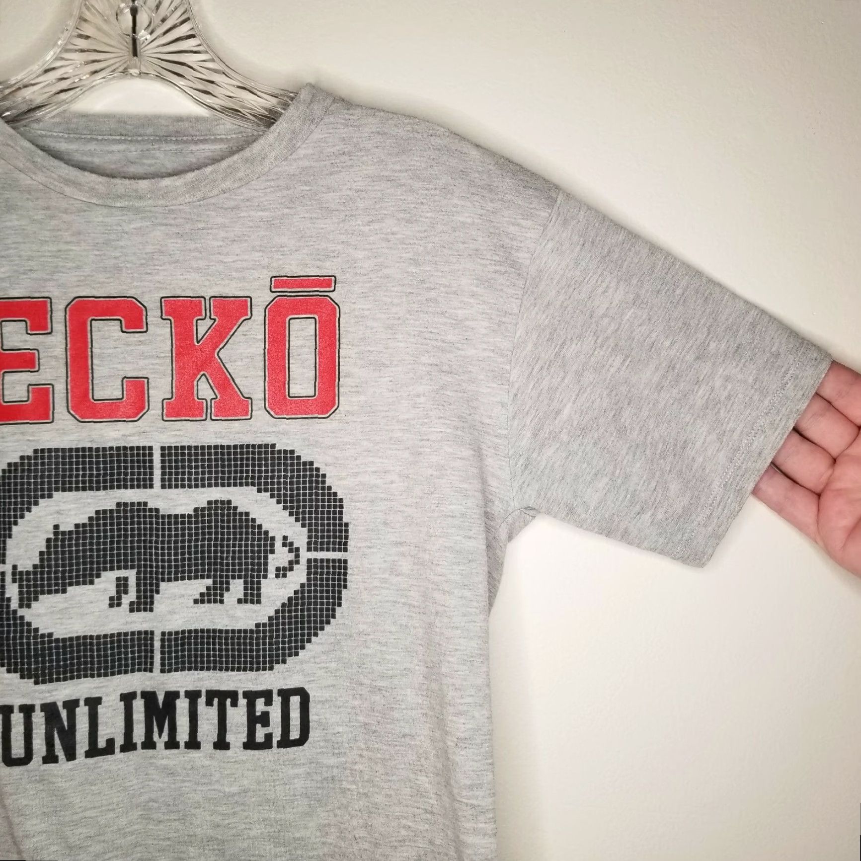 Ecko Unltd. VINTAGE Ecko Unltd T-Shirt Shirt Boys Gray Short Sleeve Size L Back Logo Peel, 90s? Size US L / EU 52-54 / 3 - 3 Thumbnail