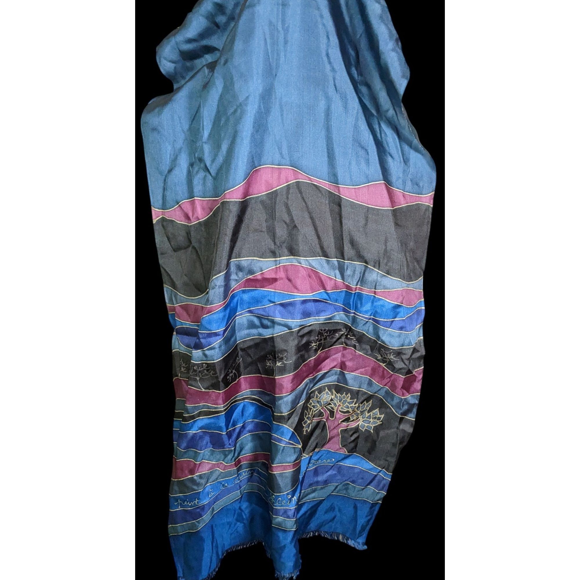Other Vintage Signed Hand Painted Silk Scarf With Trees Size ONE SIZE - 2 Thumbnail