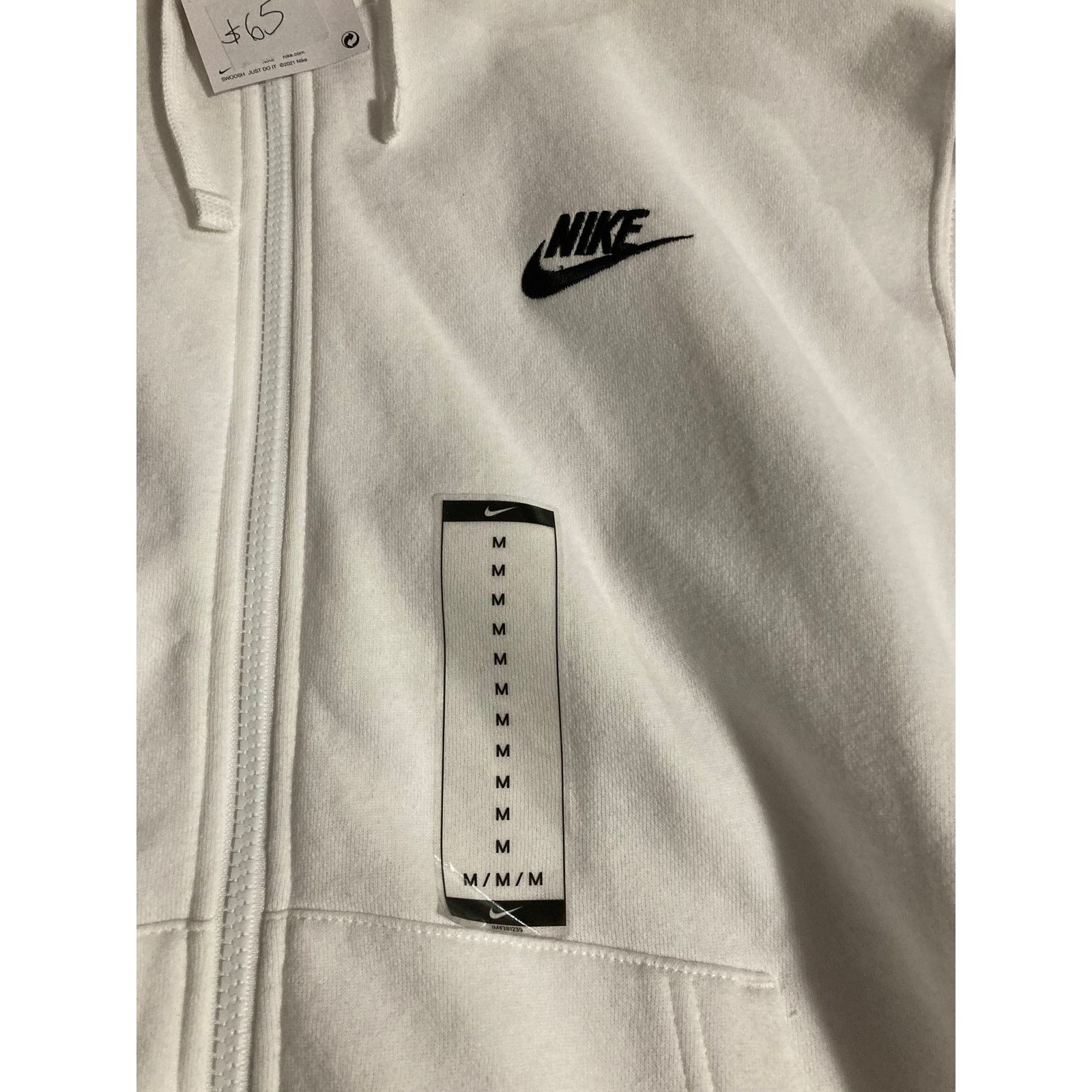 Nike Nike Men's Med White Zip Up Standard Fit Hoodie - NWT Size US M / EU 48-50 / 2 - 3 Thumbnail