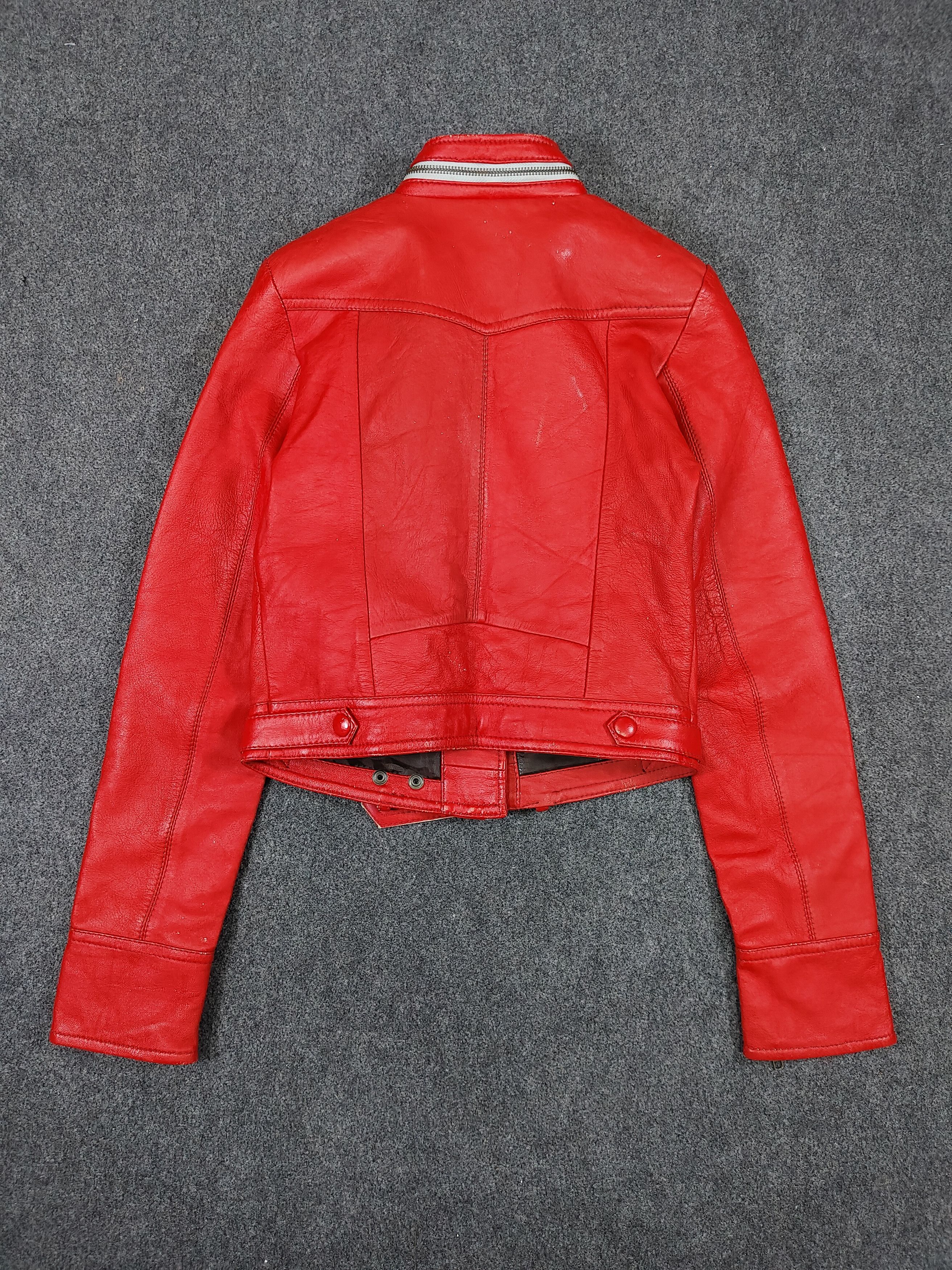 Vintage 90s Nazah London England- Cropped Moto Biker Leather Jacket Size S / US 4 / IT 40 - 10 Thumbnail