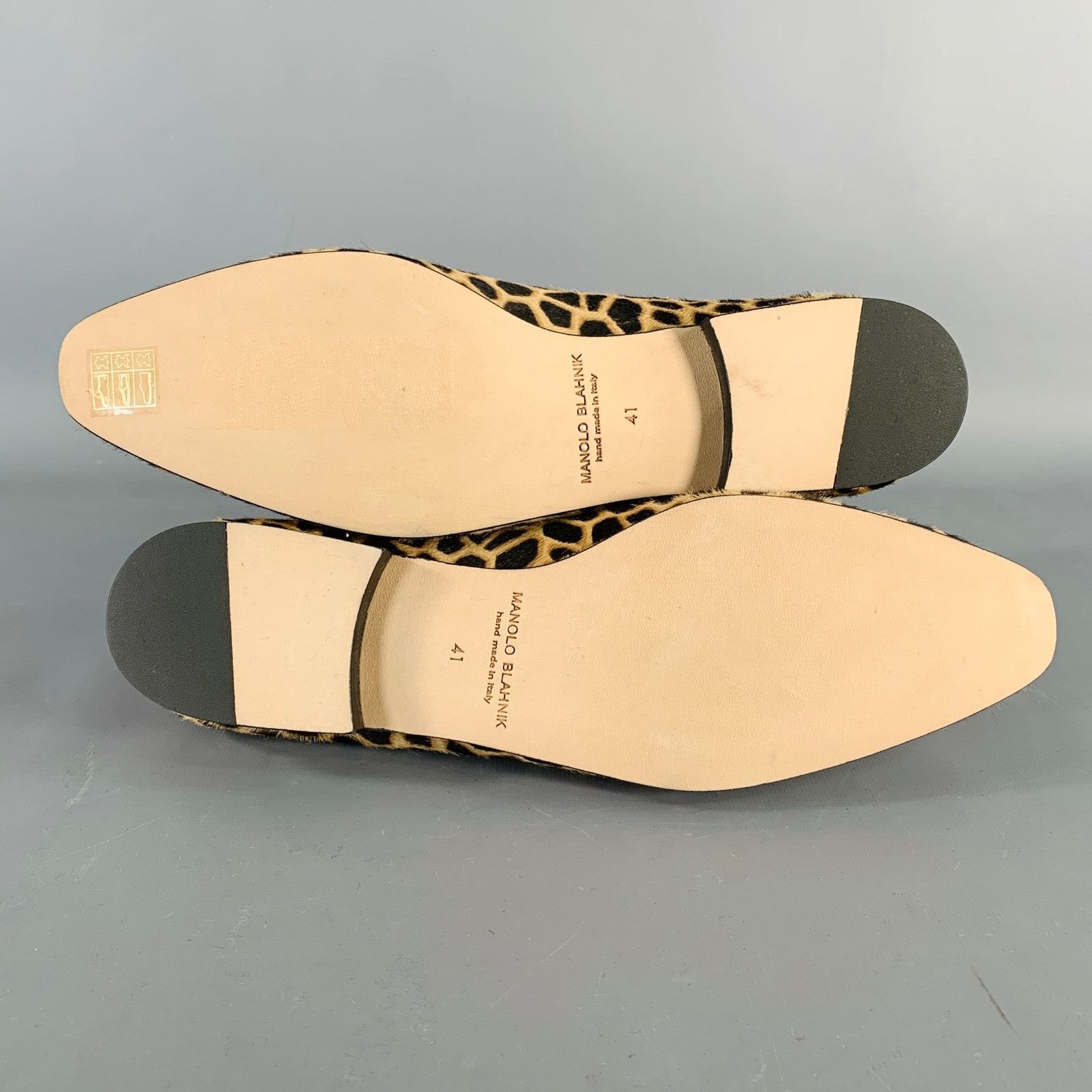 Manolo Blahnik MANOLO BLAHNIK Brown Black Pony Hair Giraffe Loafer Flats Size US 11 / IT 41 - 6 Thumbnail