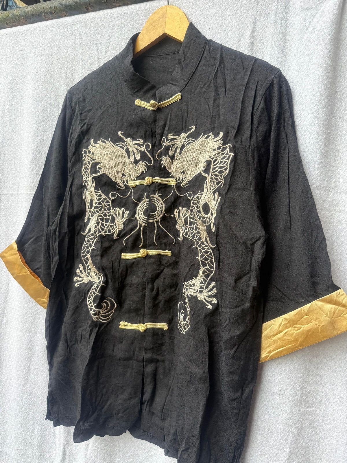 Yohji Yamamoto Sukajan Traditional Dragon Patched Shirt Size US M / EU 48-50 / 2 - 4 Thumbnail