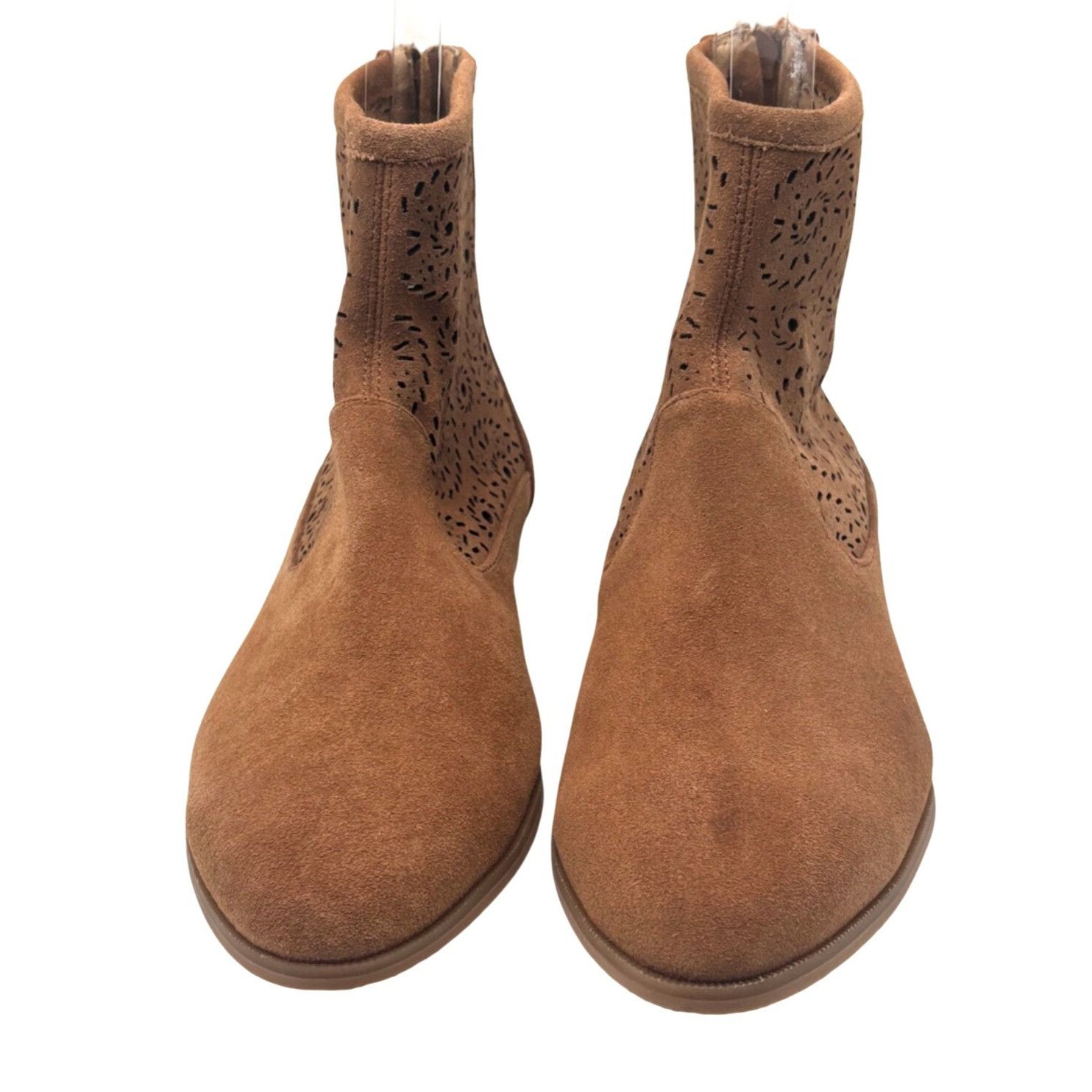 Jack Rogers Jack Rogers Floral Cutout Ronnie Suede Booties, Tan, Size 7. Size US 7.5 / IT 37.5 - 5 Thumbnail