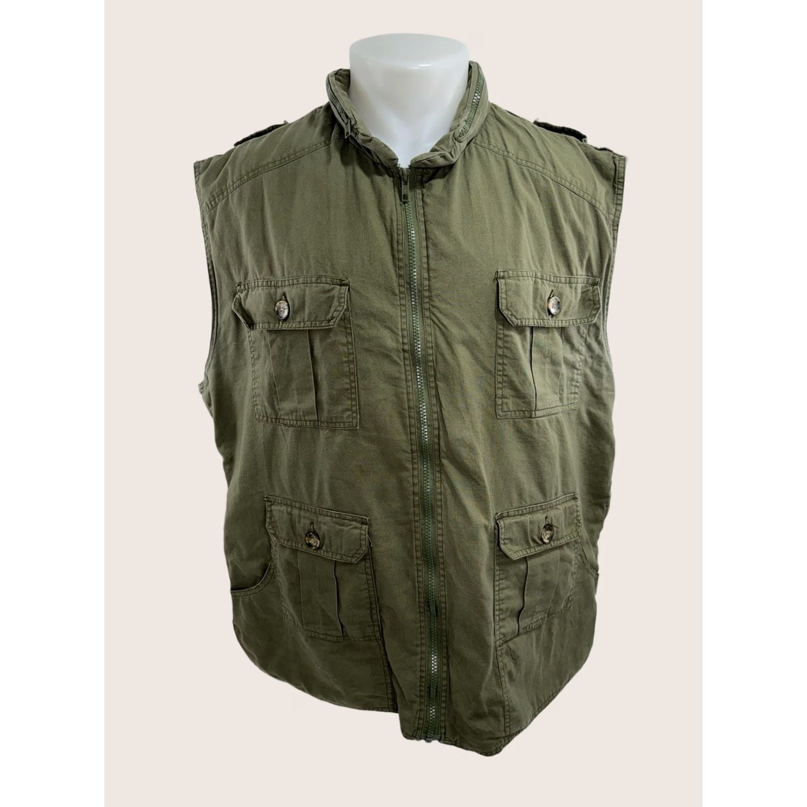 Vintage TAG SAFARI Hunting Vest XL Green Mens Clothing Camouflage Hunting Vest XL Men Tag Safari Shirt Jacket Style Size US XL / EU 56 / 4 - 1 Thumbnail