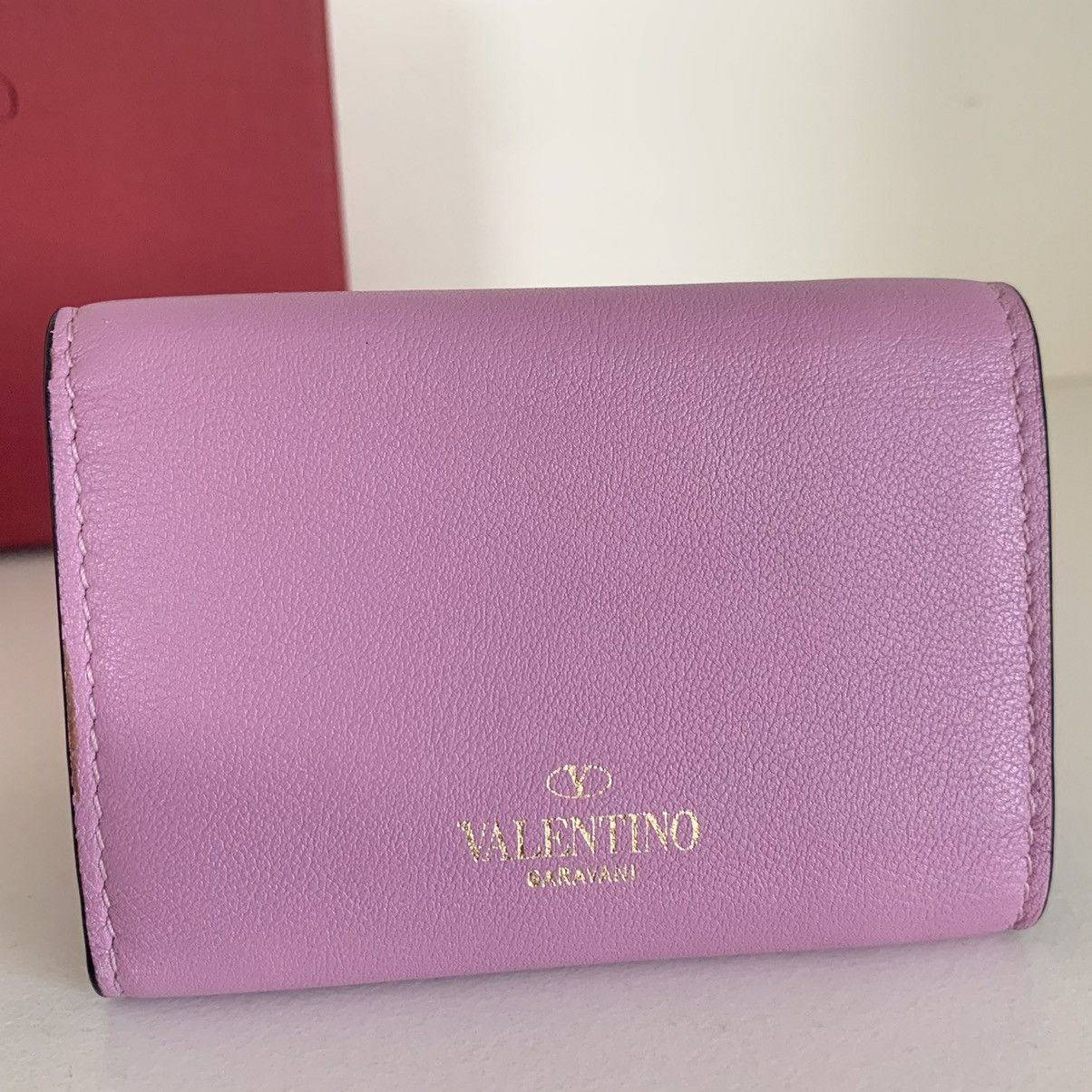 Valentino Pink rockstud trifold wallet Size ONE SIZE - 5 Thumbnail