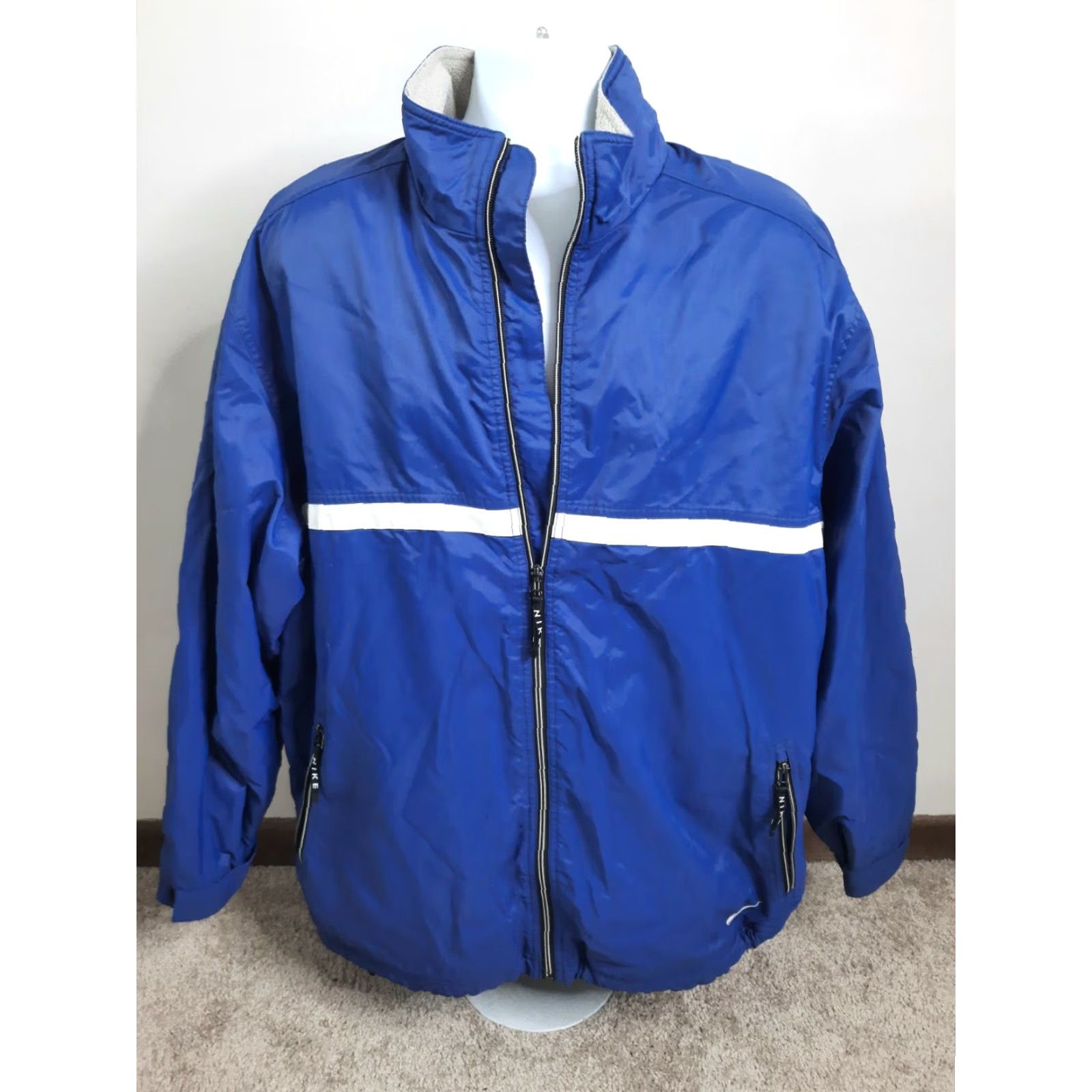 Nike VINTAGE Nike Jacket Parka Blue Size L Mens Winter Fleece-Lined Coat 00s Y2K Nike Dri-Fit Logo Nicely Styled Vtg Size US L / EU 52-54 / 3 - 5 Thumbnail