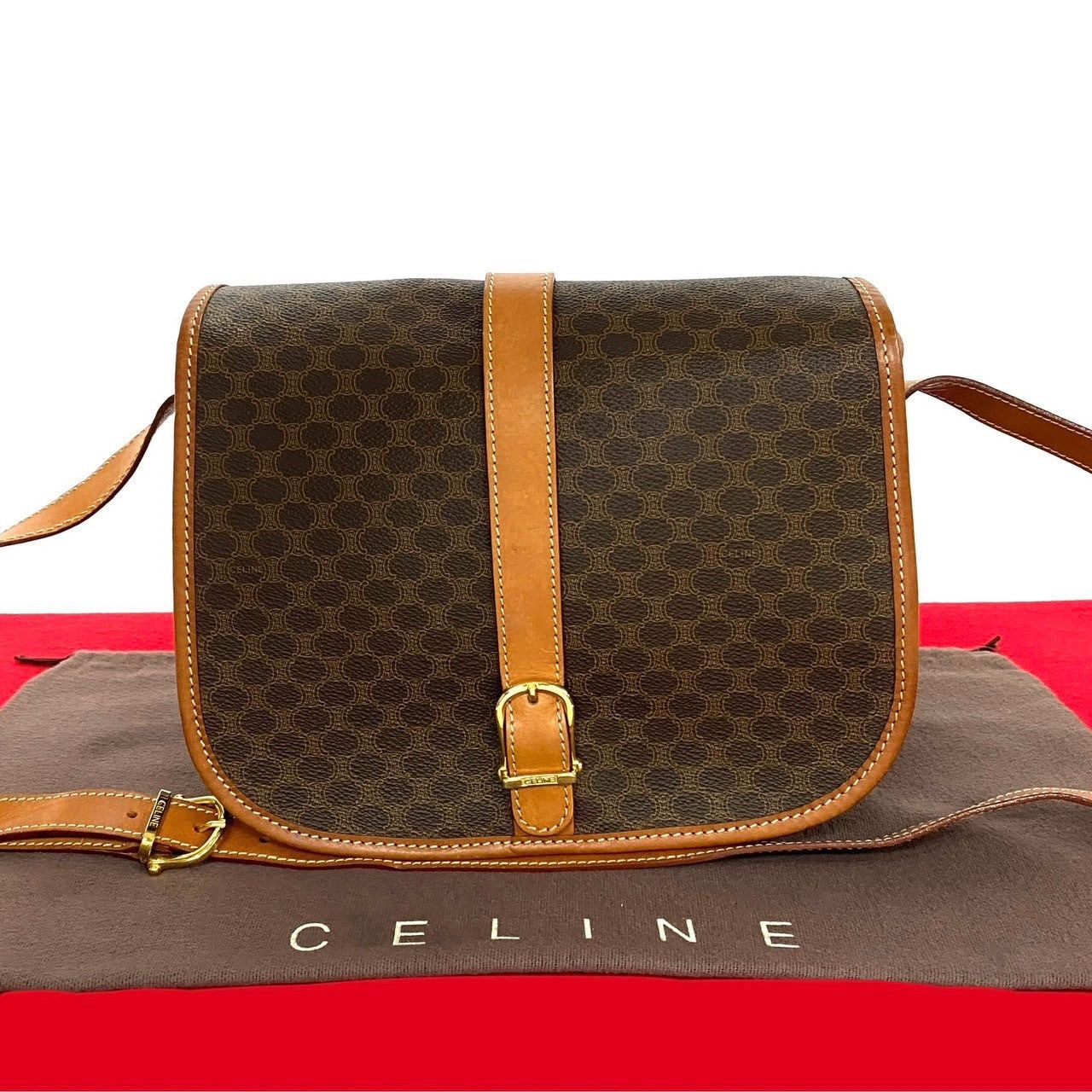Celine Celine Shoulder Bag Brown Leather Size ONE SIZE - 1 Thumbnail