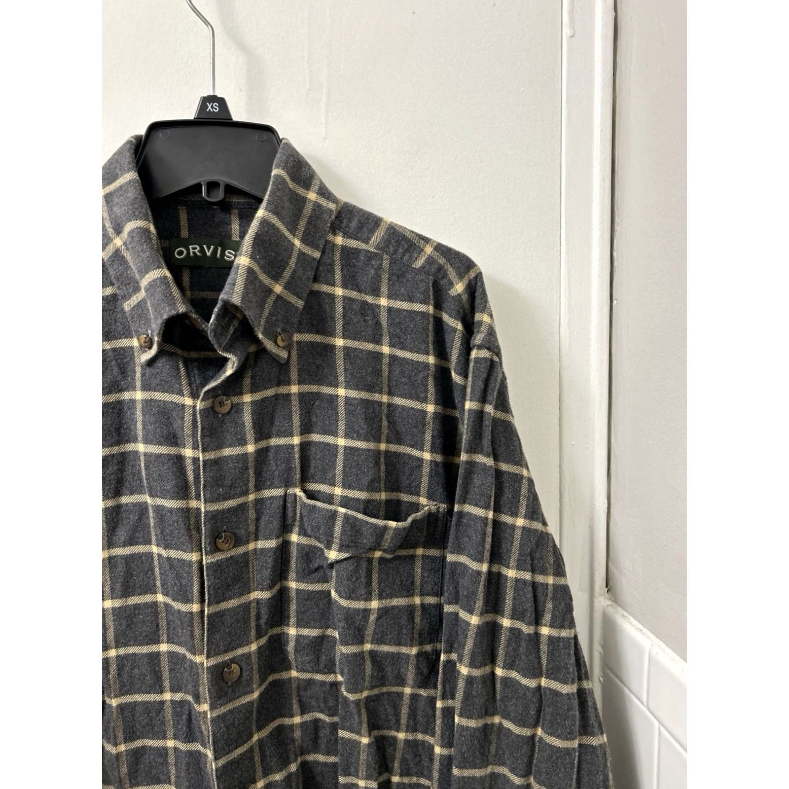 Orvis Orvis Shirt Mens XL Gray Plaid Flannel 100% Cotton Long Sleeve Button-Down Collared Size US XL / EU 56 / 4 - 4 Thumbnail