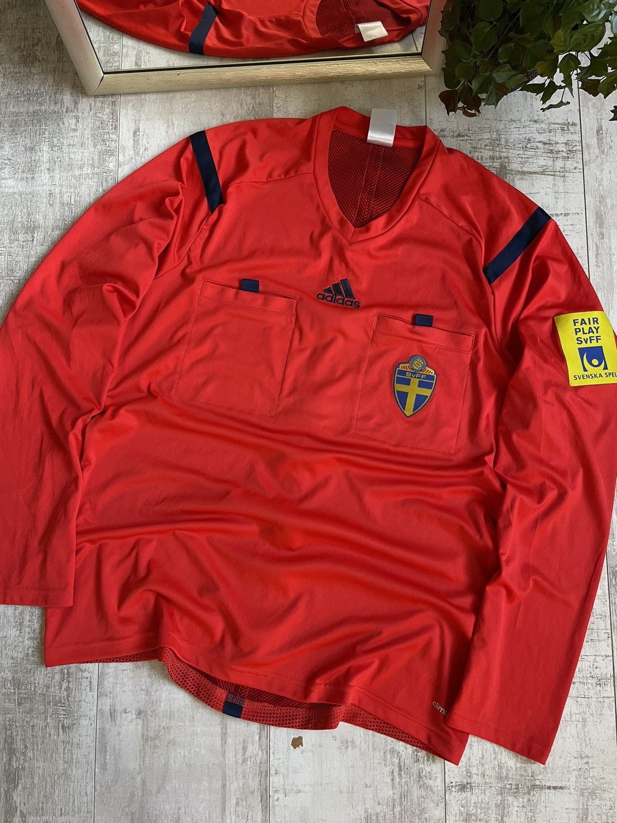 Adidas × Vintage Adidas Sweden 2013 Long Sleeve Football Shirt Jersey SvFF Size US L / EU 52-54 / 3 - 2 Thumbnail