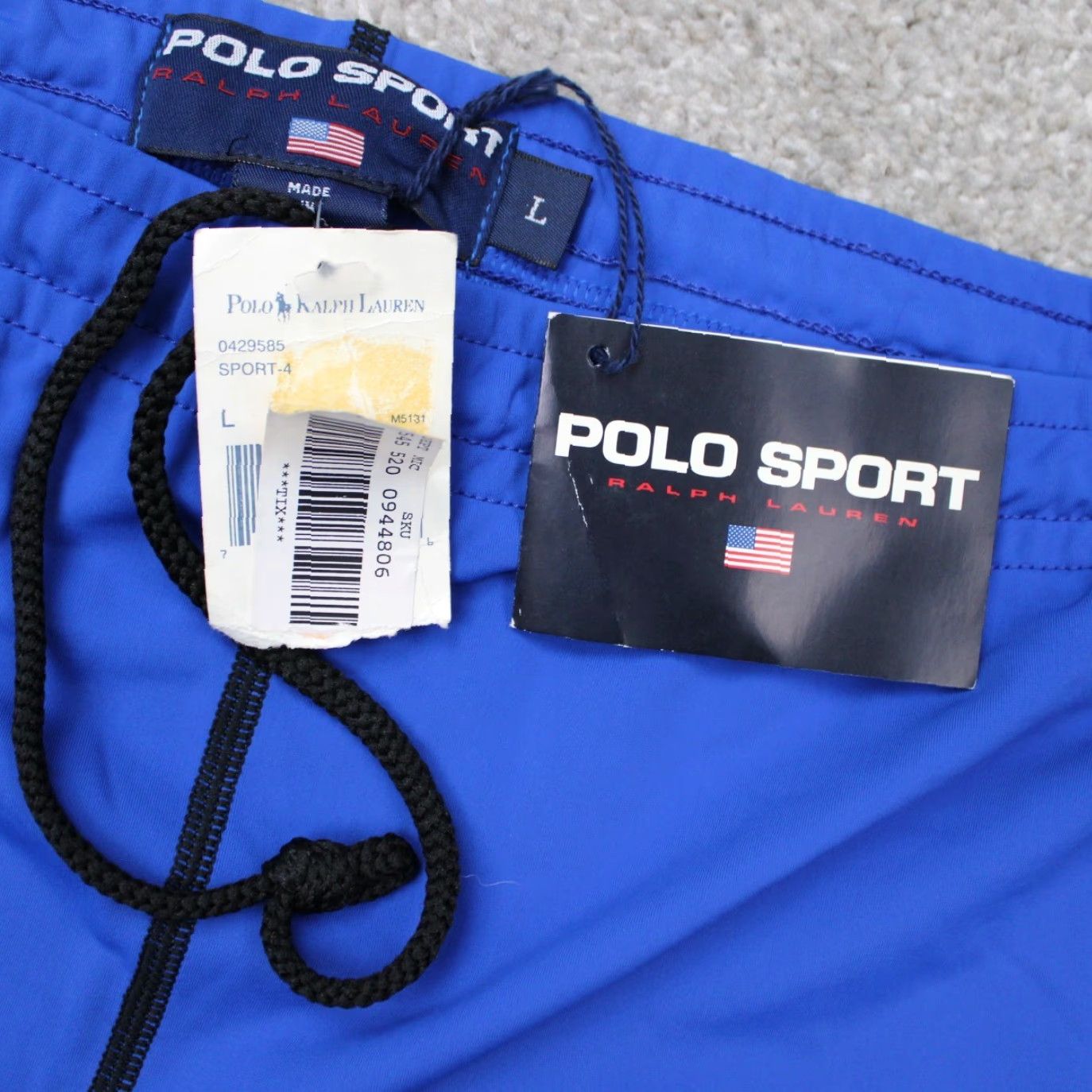 Vintage VINTAGE Polo Sport Shorts Mens Large Blue 9" Inseam Bermuda Drawstring Pockets New with Tags Size US L / EU 52-54 / 3 - 4 Thumbnail