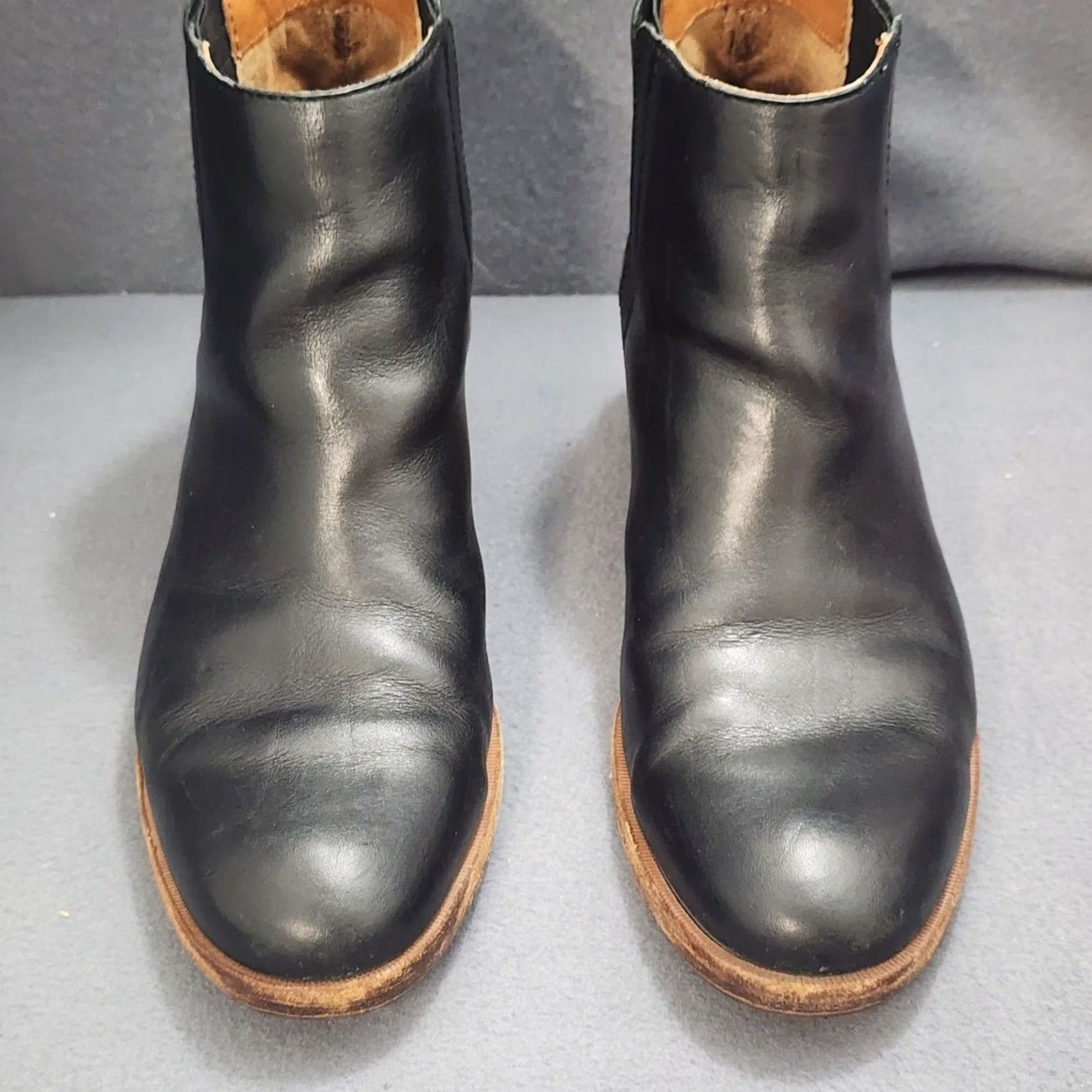 Vintage Kork-Ease Mens Black Leather Chelsea Boots 11 Pull On Ankle Comfort Low Heel Chelsea Mens Black Leather Boots Size US 11 / EU 44 - 3 Thumbnail