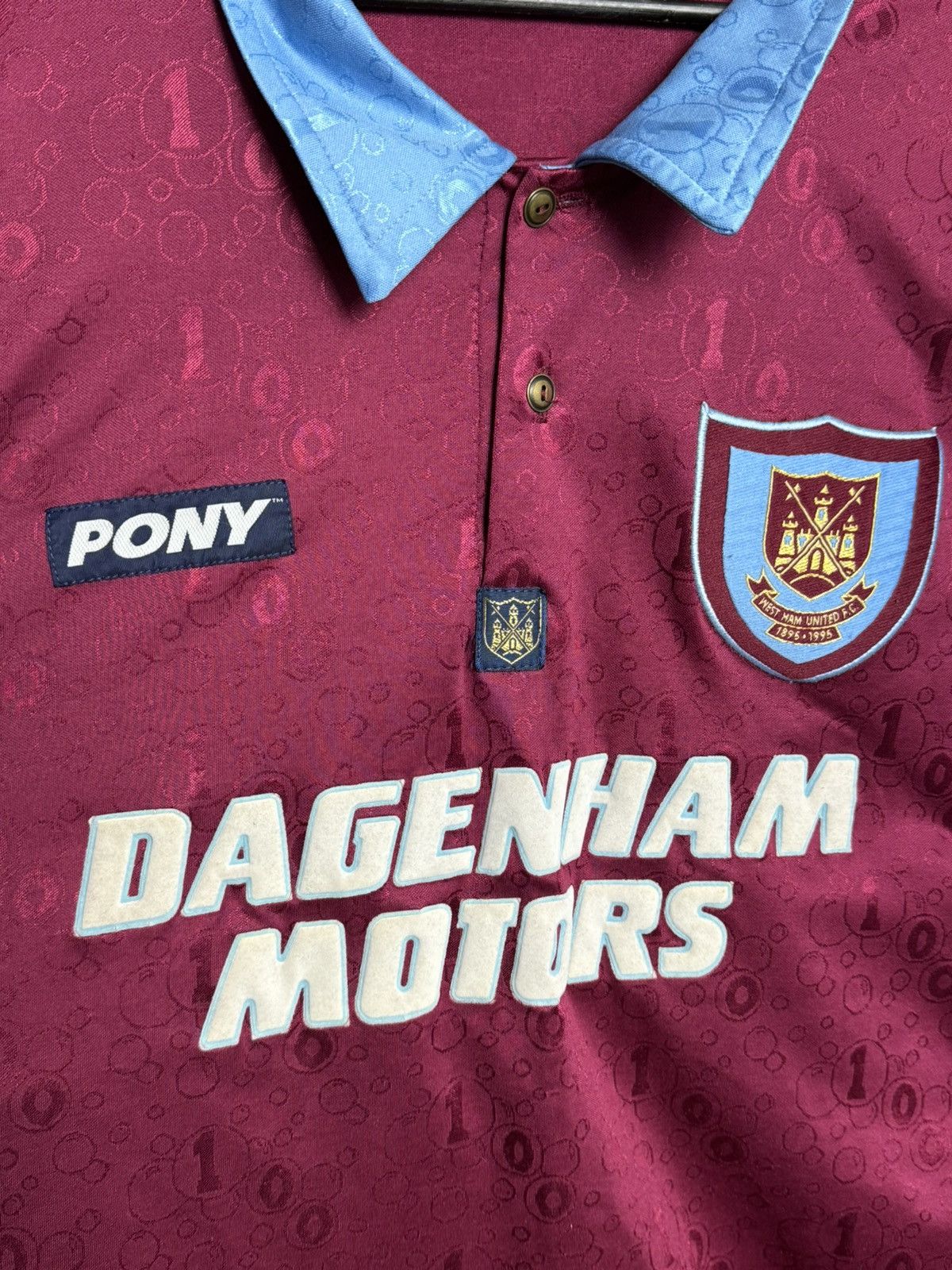 PONY West Ham United 95/97 Home Football Jersey Size US XL / EU 56 / 4 - 3 Thumbnail