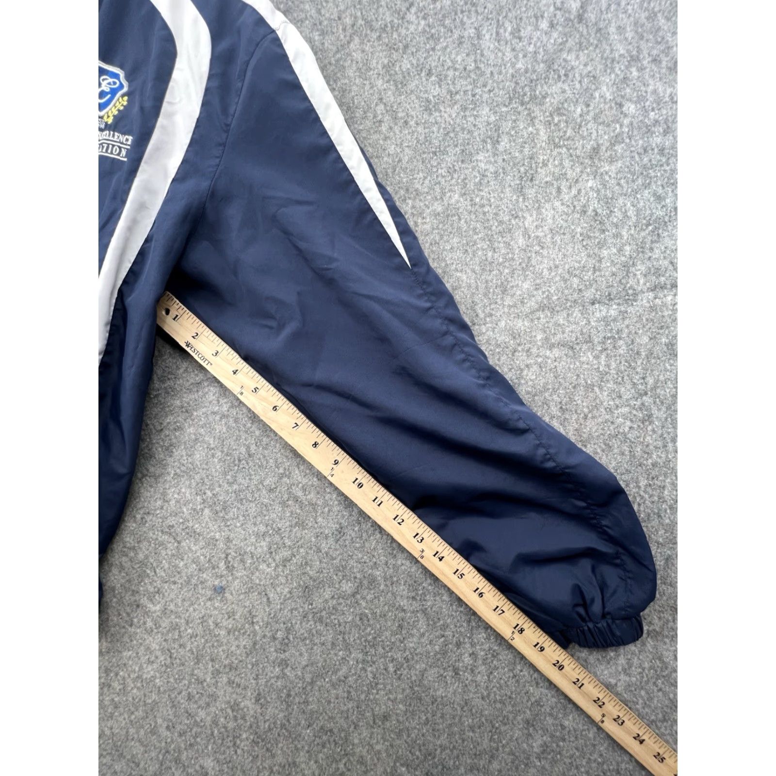 Vintage VINTAGE Sport-Tek Track Jacket Blue & White School Of Excellence In Education | Size M | Men | Regular Jacket Size US M / EU 48-50 / 2 - 5 Thumbnail