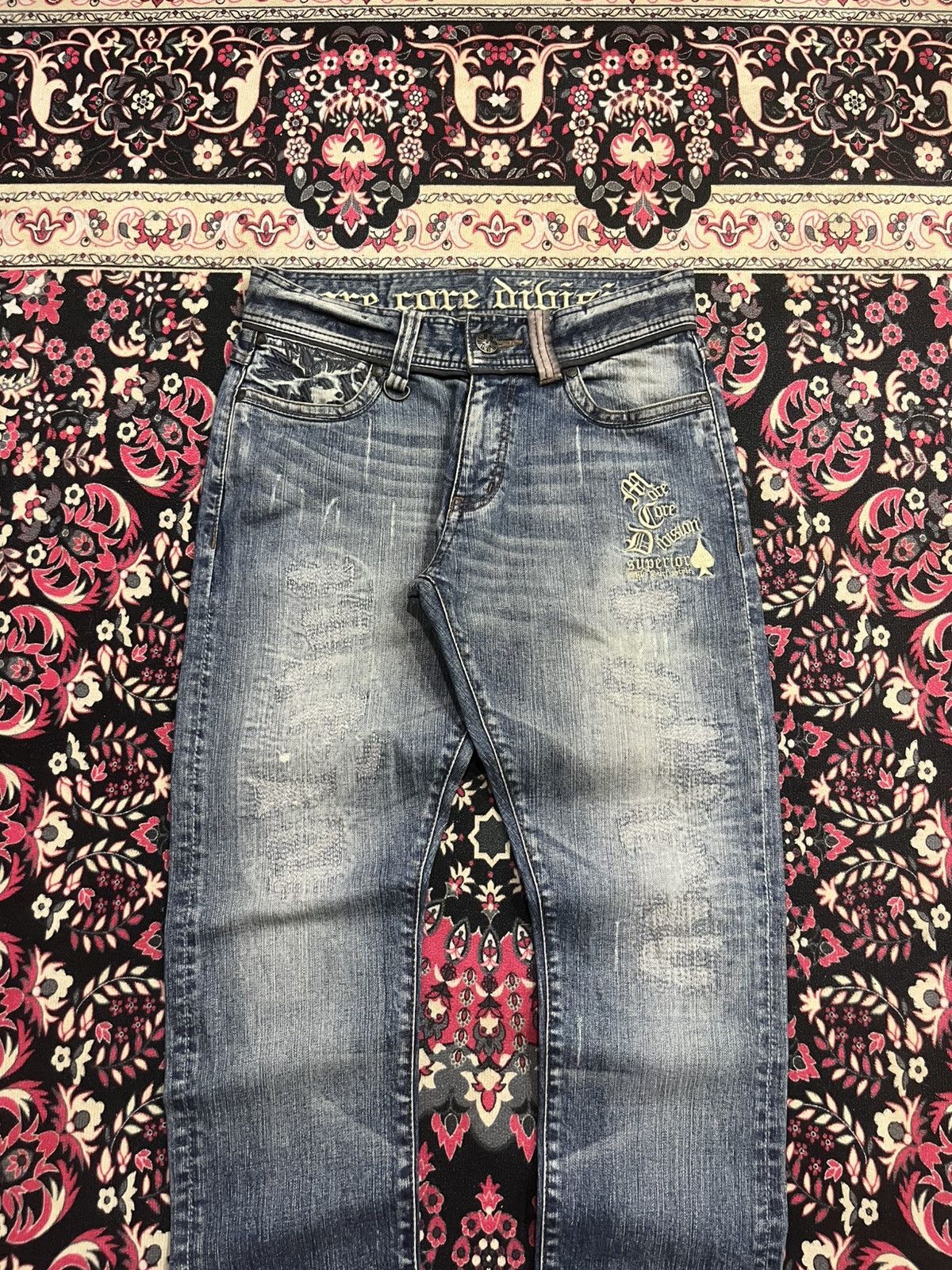 Japanese Brand Vintage Japanese Brand MCD Embroidered Slogan Sashiko Jeans Size US 30 / EU 46 - 3 Thumbnail