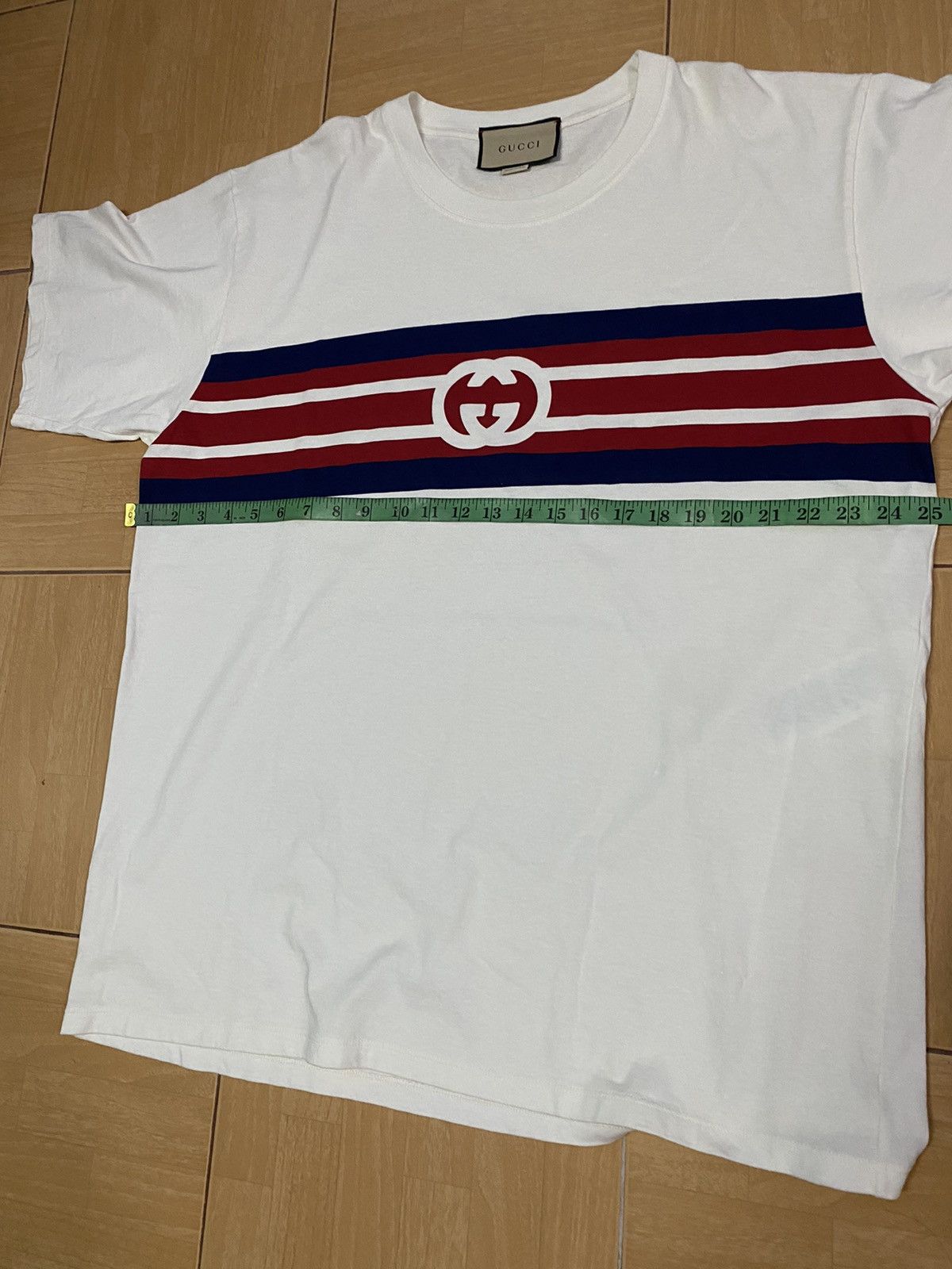 Gucci Gucci interlocking G stripe white T-shirt Size US L / EU 52-54 / 3 - 4 Thumbnail