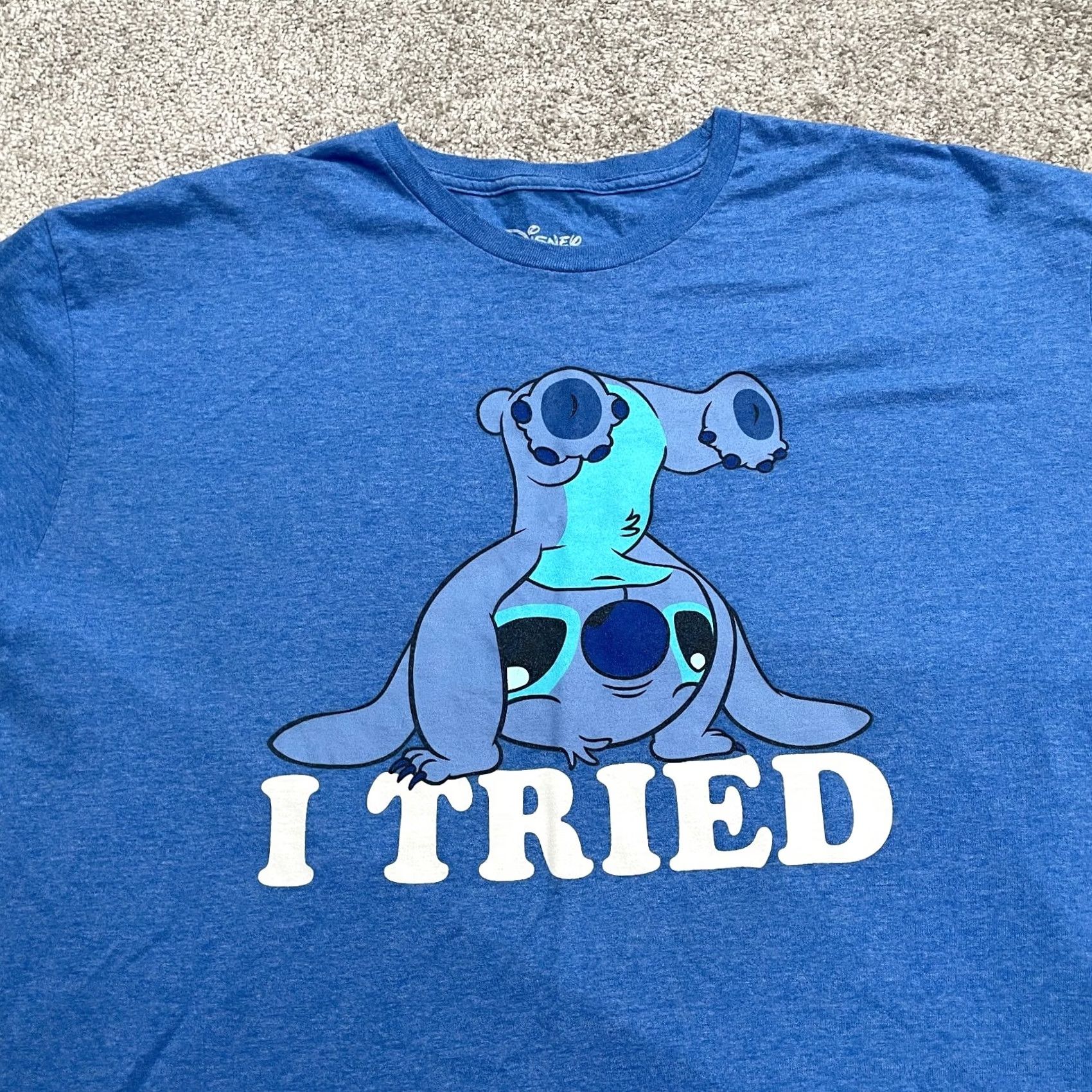 Disney Disney Lilo & Stitch Graphic T-Shirt Mens 2XL Blue Crew Neck Short Sleeve Tee Size US XXL / EU 58 / 5 - 3 Thumbnail