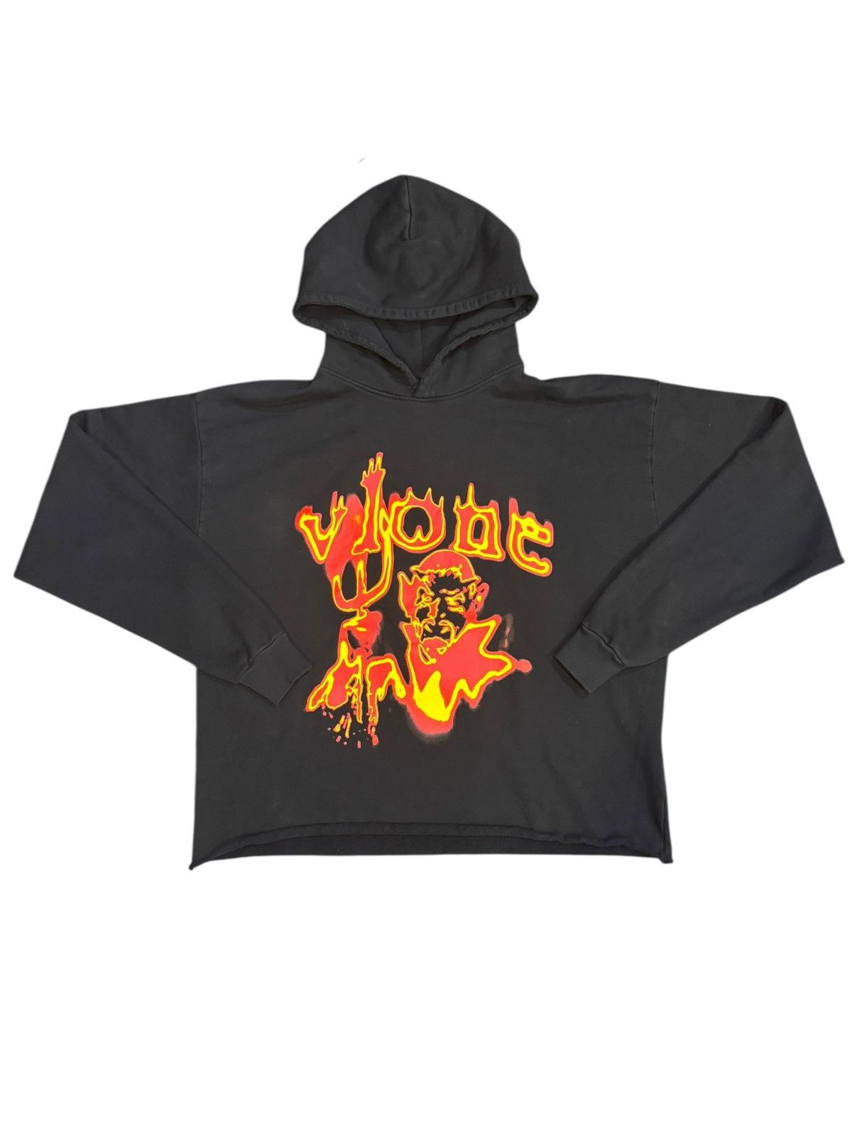 Vlone VLone Devil Spit Hoodie Oversized Crop Black M Size US M / EU 48-50 / 2 - 1 Thumbnail