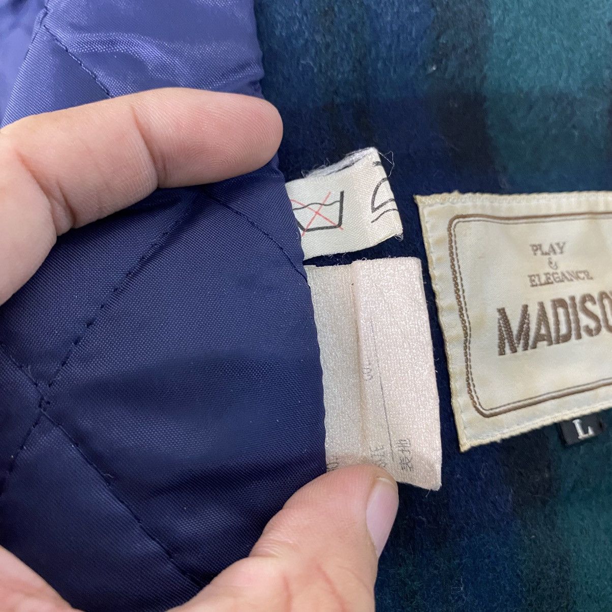 Issey Miyake Vintage Wool Chore Jacket Madison Tartan Design Check Size US L / EU 52-54 / 3 - 20 Thumbnail